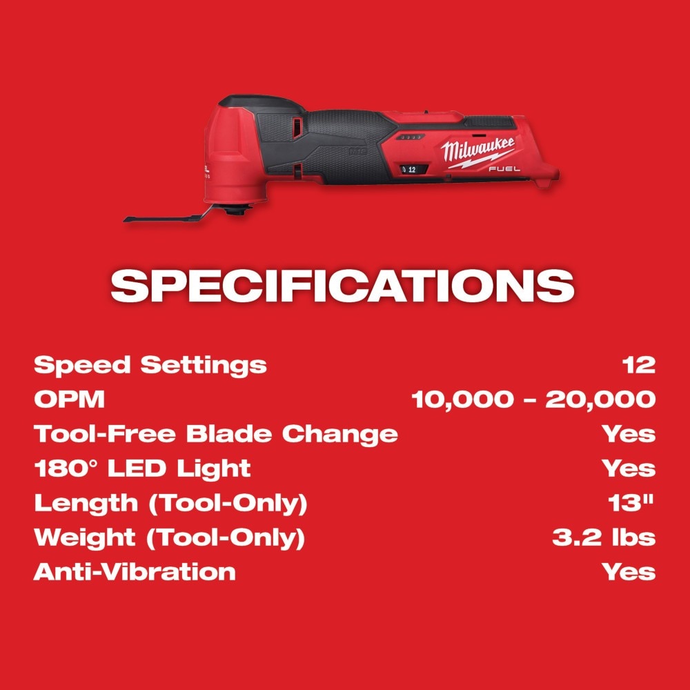 Milwaukee 2526-80 M12 FUEL Oscillating Multi-Tool (Reconditioned) - 8