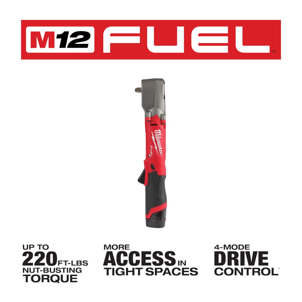 Milwaukee 2564-22 M12 FUEL 3/8" Right Angle Impact Wrench Kit - 3
