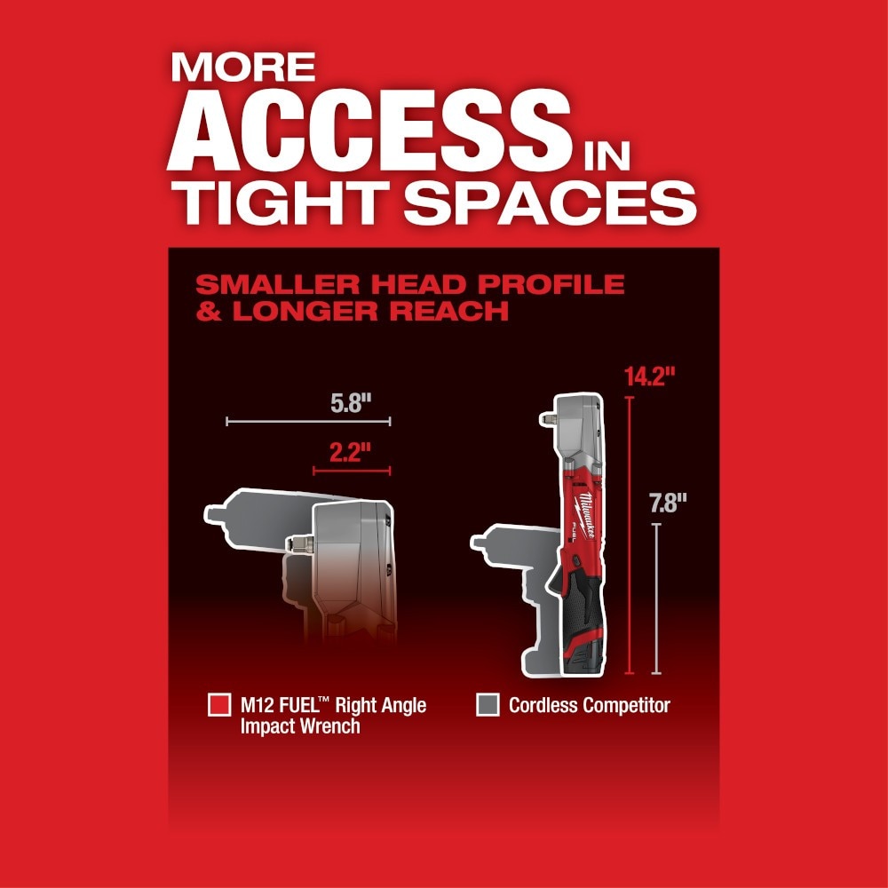 Milwaukee 2564-22 M12 FUEL 3/8" Right Angle Impact Wrench Kit - 5