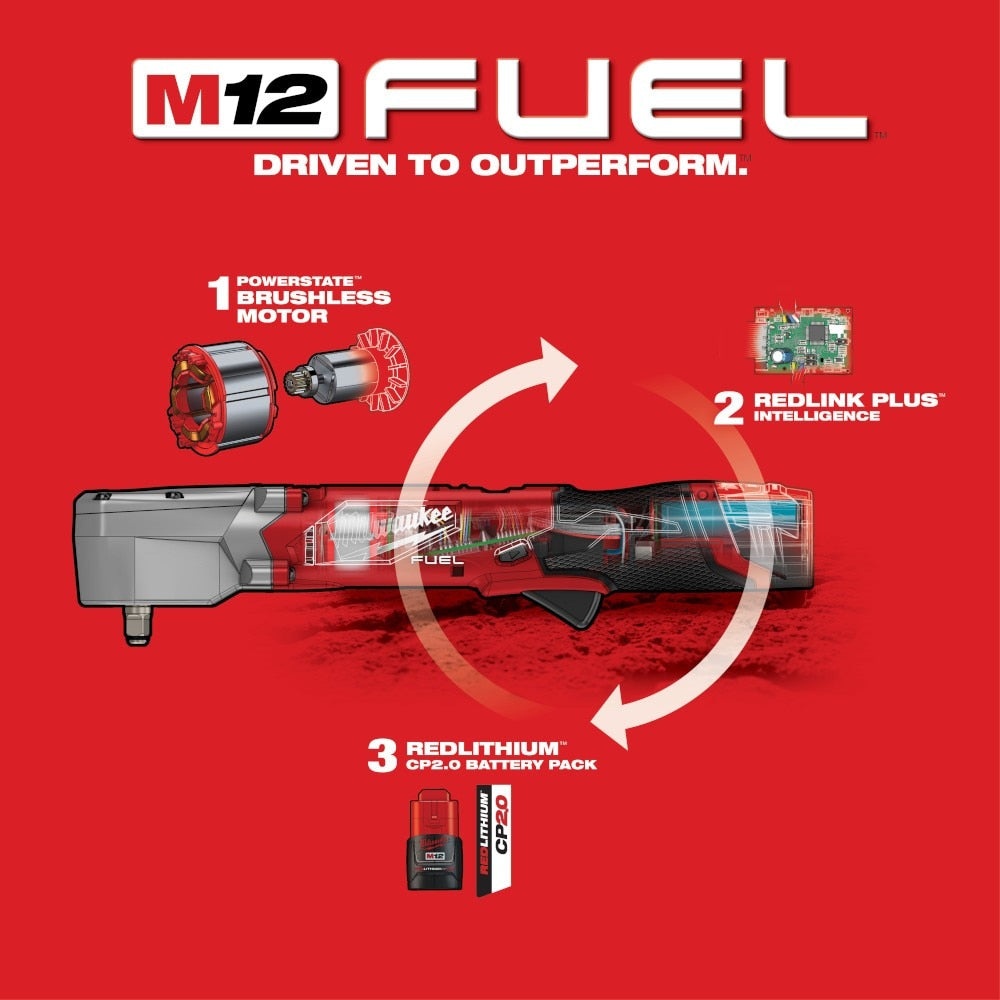 Milwaukee 2564-22 M12 FUEL 3/8" Right Angle Impact Wrench Kit - 7