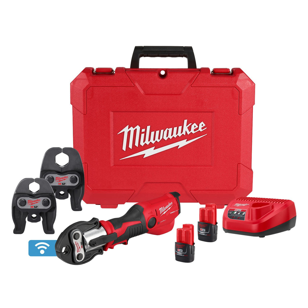 Milwaukee 2573-22 M12 FORCE LOGIC Press Tool Kit with ONE-KEY 1/2 in. to 1 in. CTS-V Jaws (2 Batteries) - 15