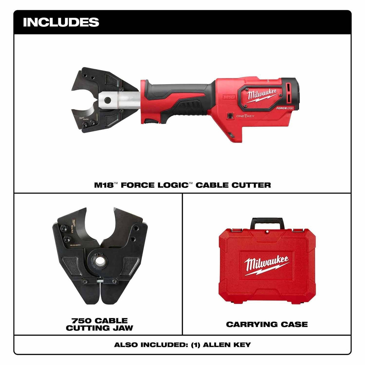 Milwaukee 2672-20 M18 FORCE LOGIC Cable Cutter with 750 MCM Cu Jaws - 2