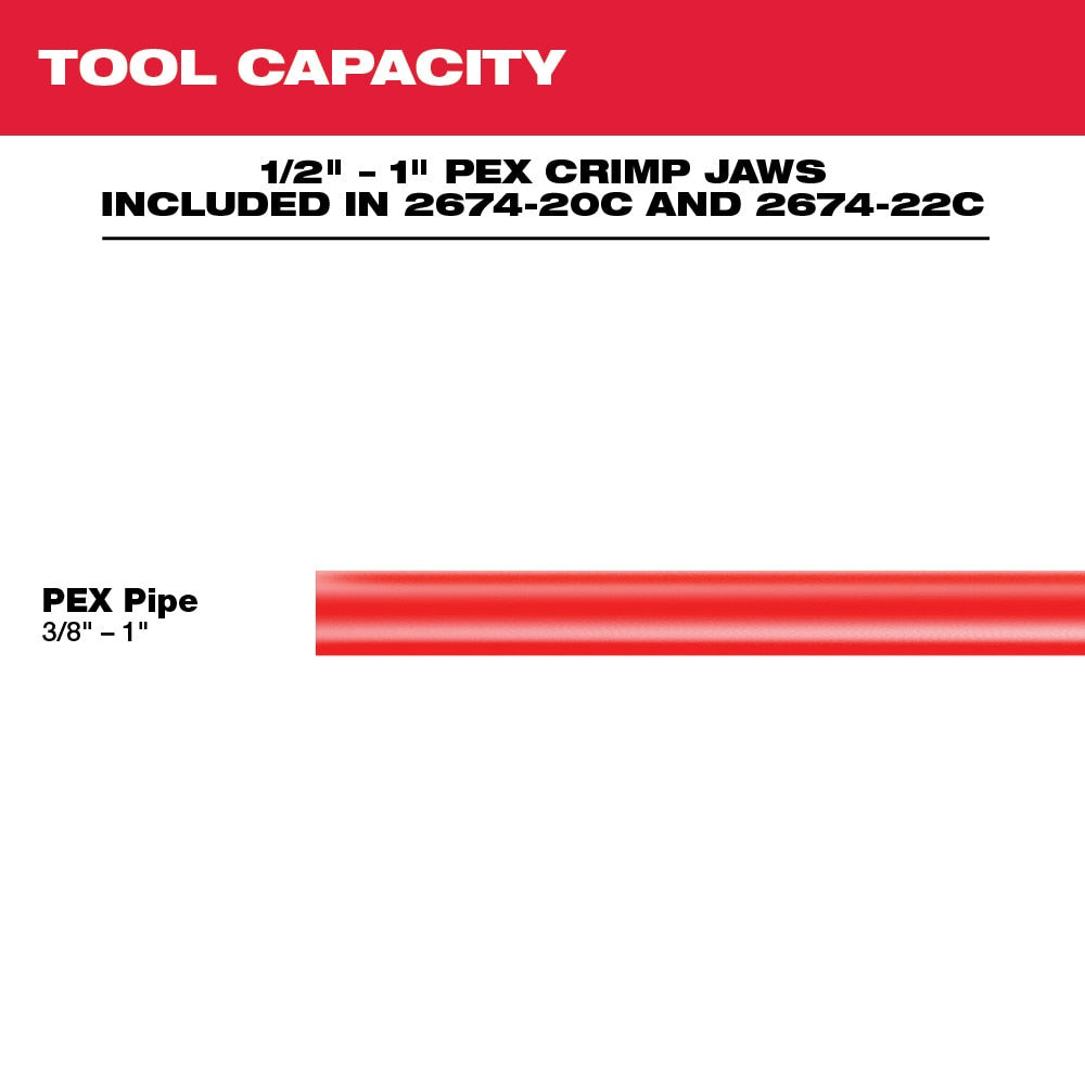 Milwaukee 2674-82C M18 Short Throw Press Tool Kit with PEX Crimp Jaws (Reconditioned) - 3