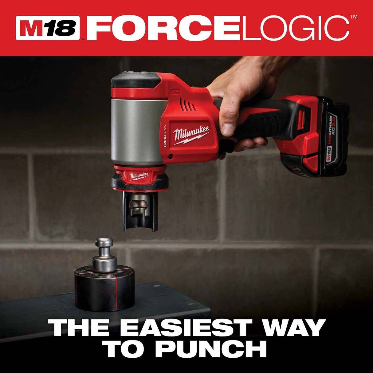Milwaukee 2676-02 M18 FORCE LOGIC 10 Ton Knockout Tool 1/2" to 2" - 10