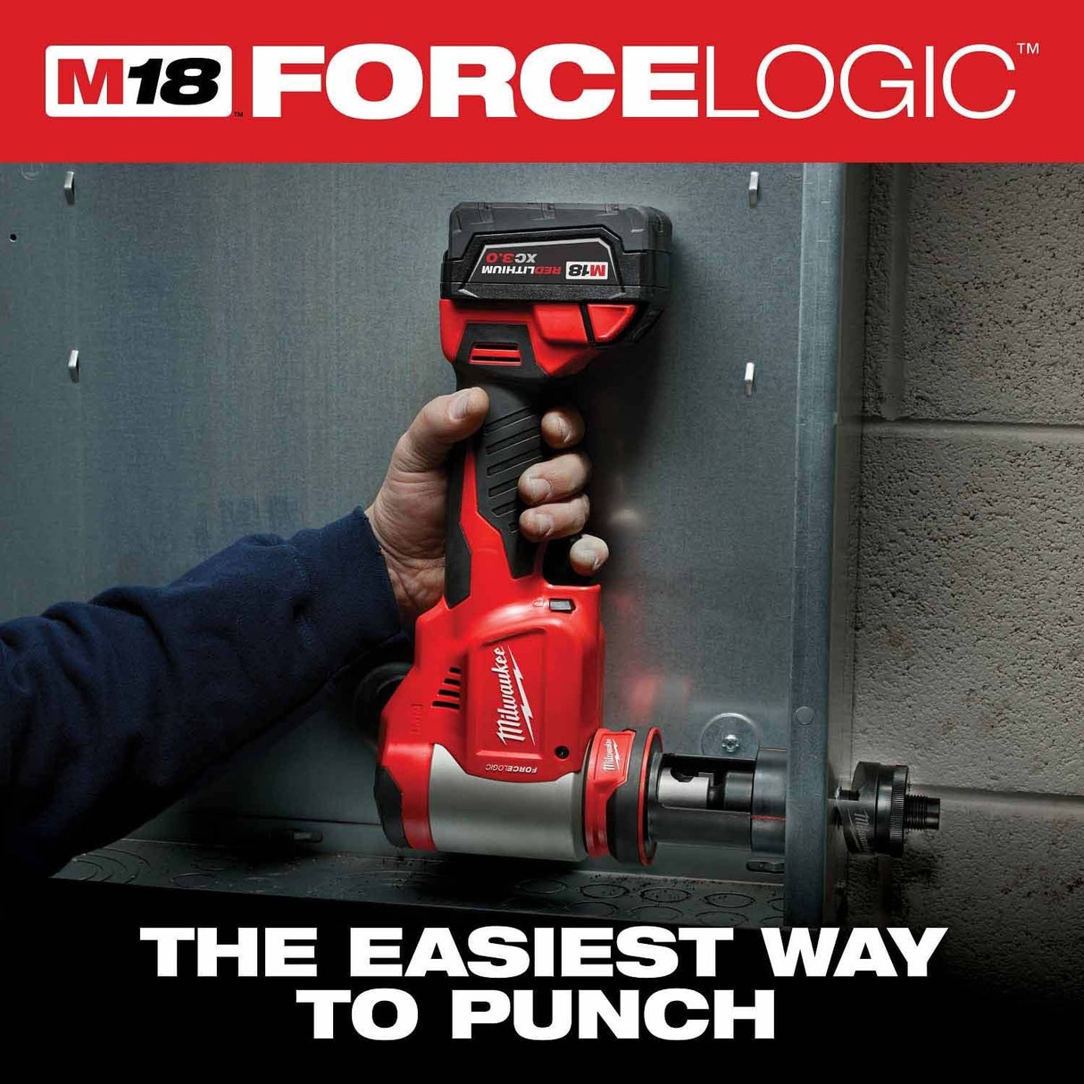 Milwaukee 2676-04 M18 FORCE LOGIC 10 Ton Knockout Tool 1/2" to 4" - 3