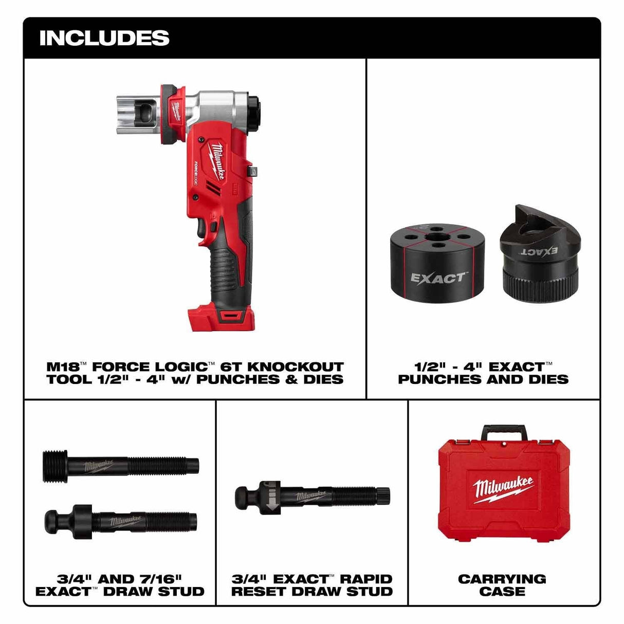 Milwaukee 2677-04 M18 FORCE LOGIC 6T Knockout Tool 1/2" - 4" - 2