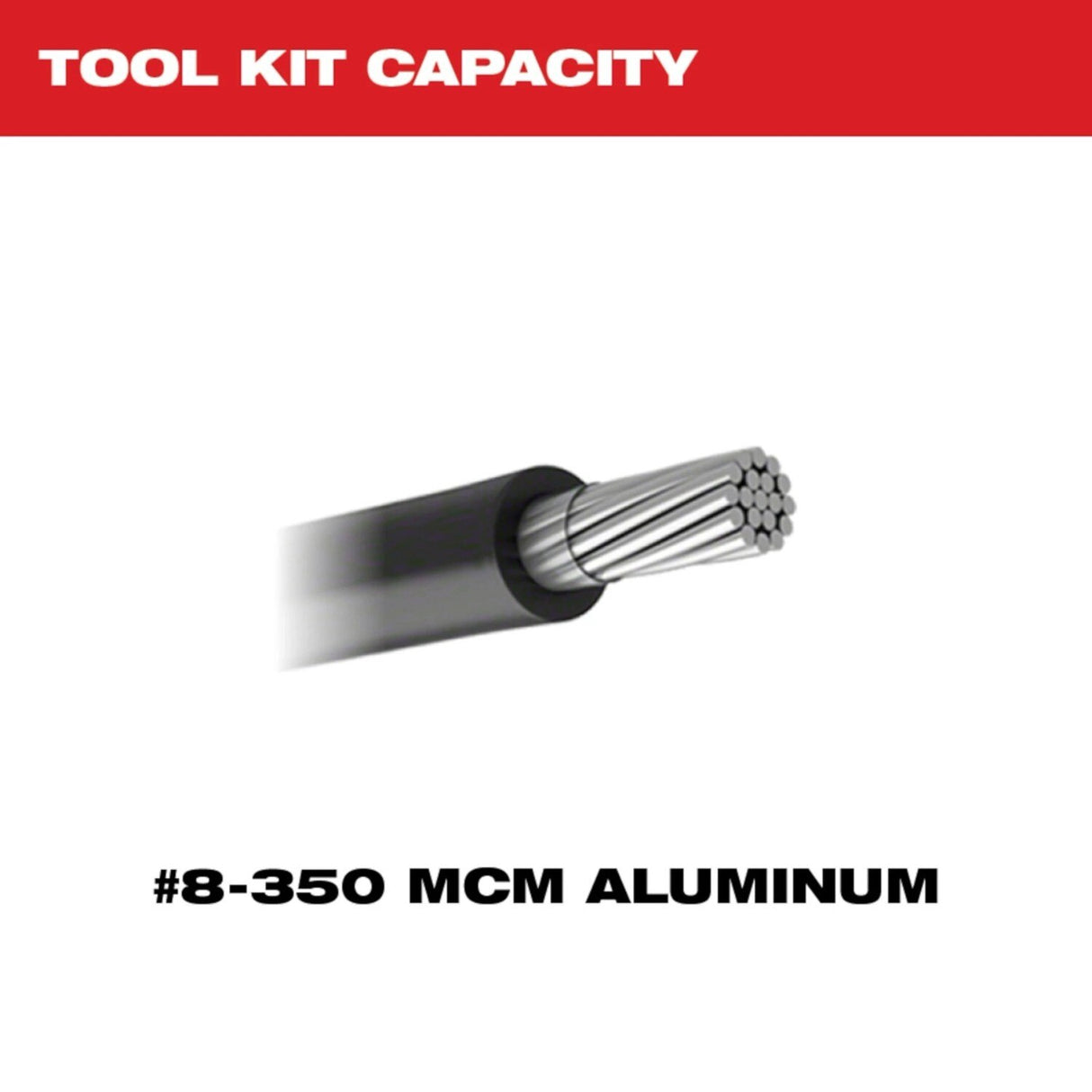 Milwaukee 2679-350AL M18 FORCE LOGIC 600 MCM Crimper Tool with #8-350 MCM Aluminum Dies (Kit) - 8