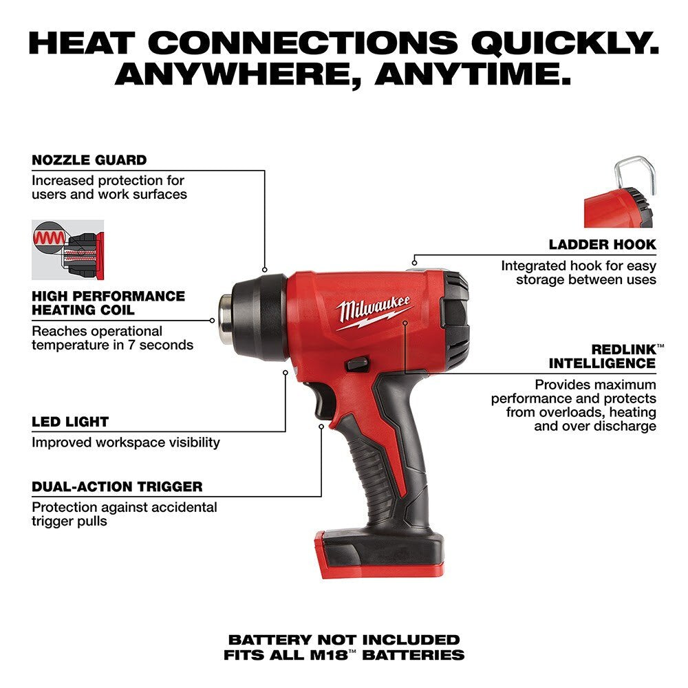 Milwaukee 2688-20 M18 Compact Heat Gun (Bare Tool) - 2