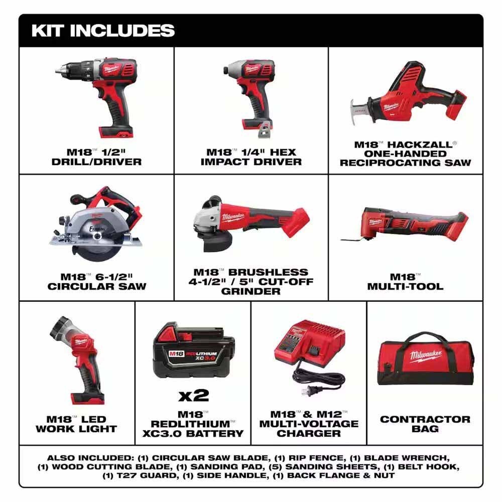 Milwaukee 2695-27SH M18 7-Tool Combo Kit - 2