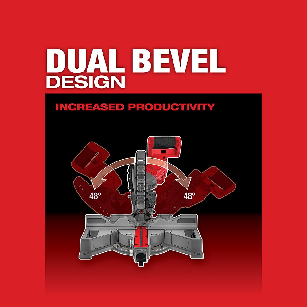 Milwaukee 2733-20 M18 FUEL 7-1/4" Dual Bevel Sliding Compound Miter Saw Bare Tool - 4