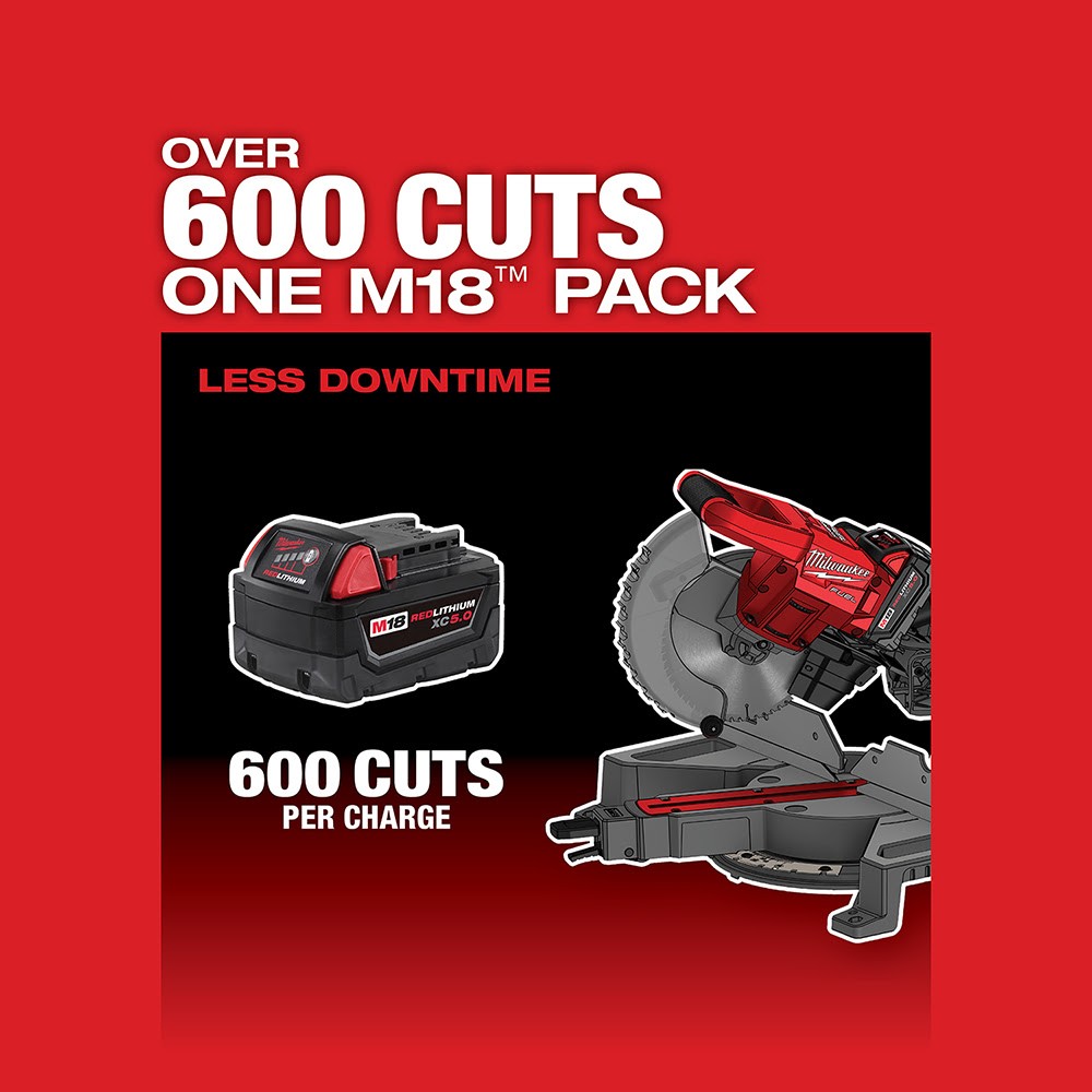 Milwaukee 2733-20 M18 FUEL 7-1/4" Dual Bevel Sliding Compound Miter Saw Bare Tool - 6