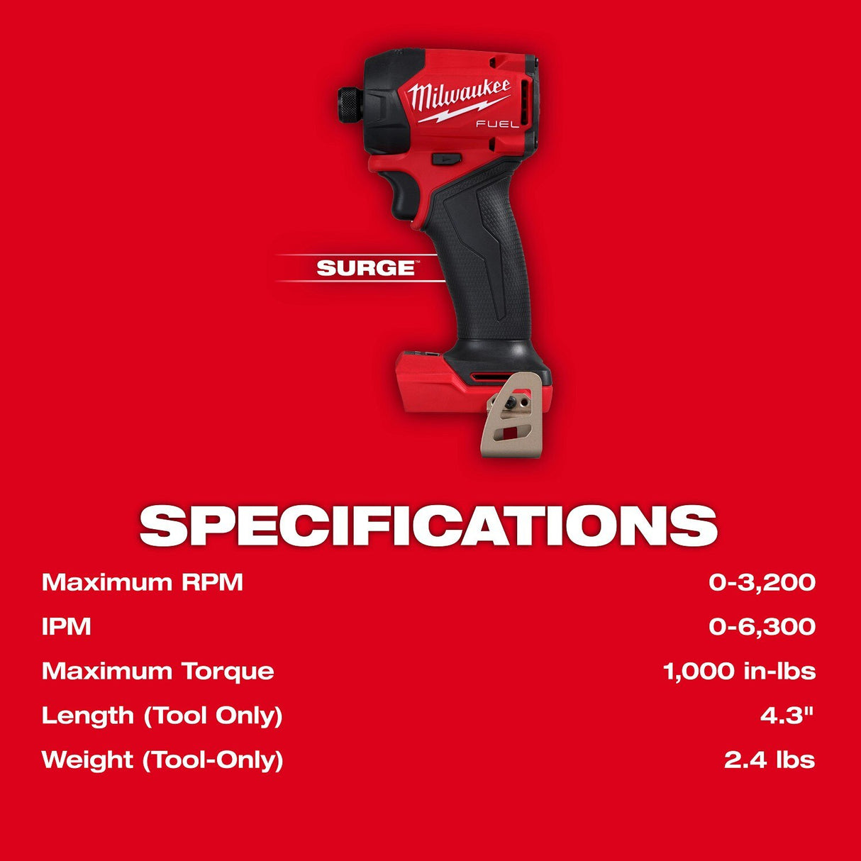 Milwaukee 2761-20 M18 FUEL SURGE 1/4" Hex Hydraulic Driver - 10