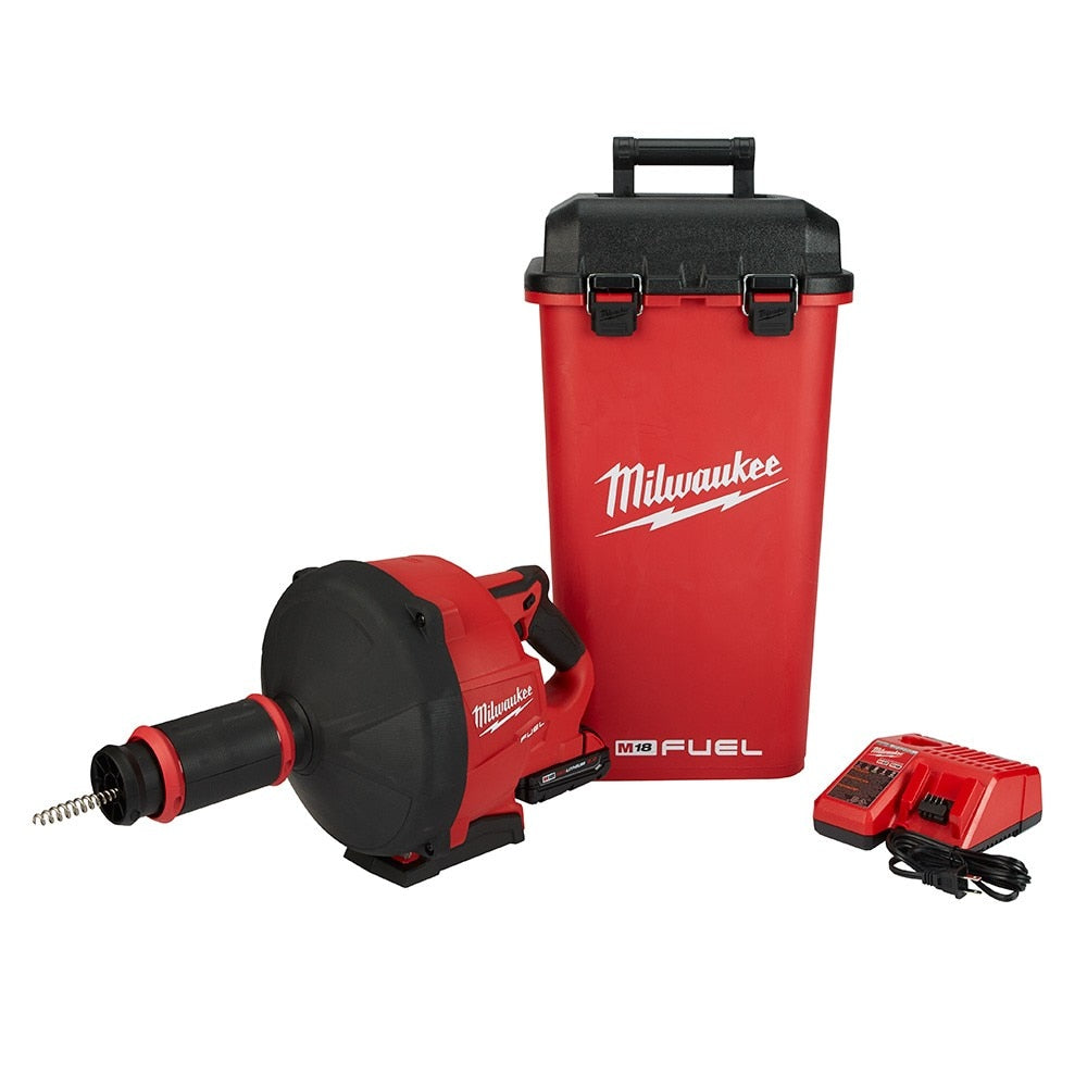 Milwaukee 2772A-21 M18 Fuel Drain Snake Drain Cleaner with Cable-Drive Kit-A