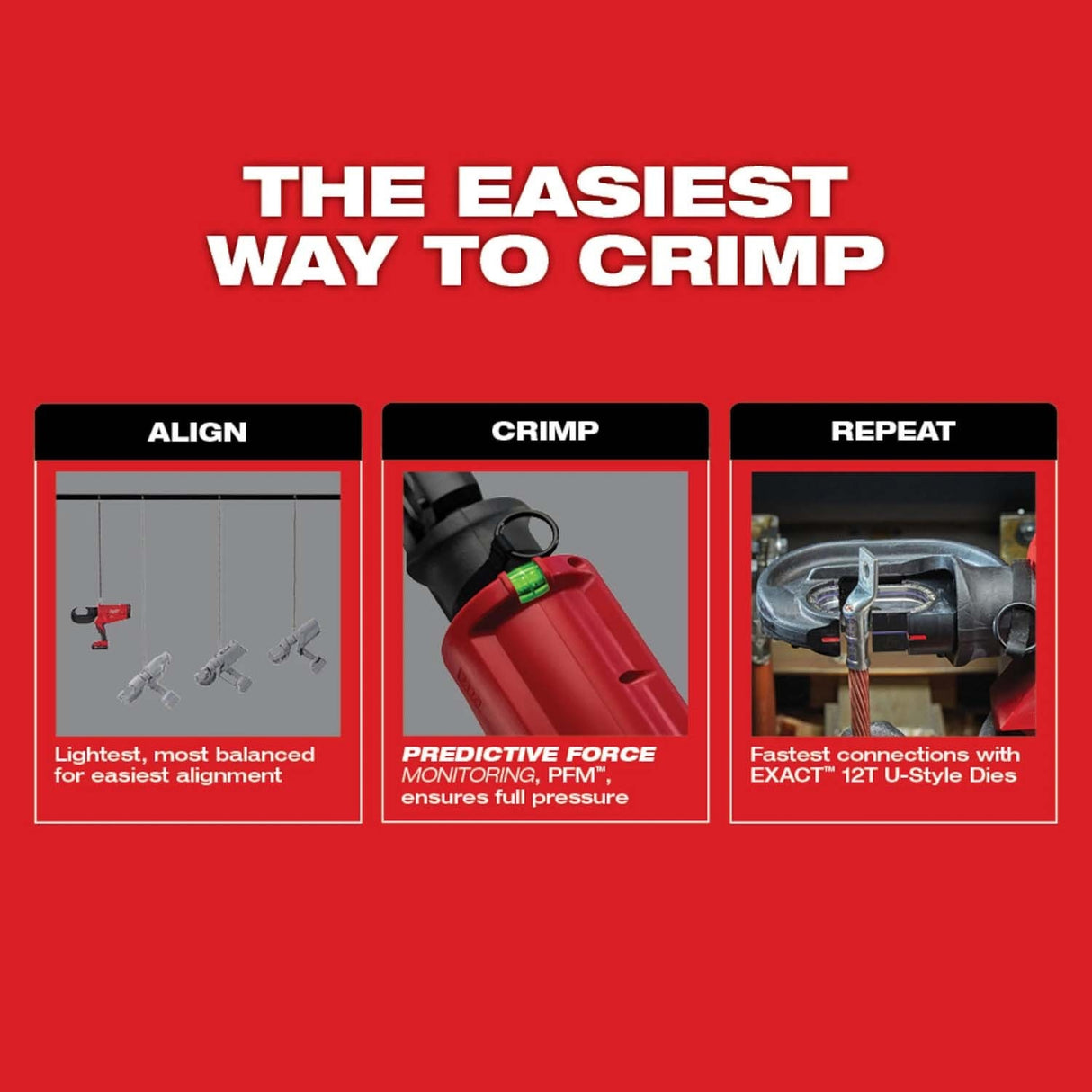 Milwaukee 2779-750CU M18 FORCE LOGIC 750 MCM Crimper with #6 - 750 MCM Copper Dies - 5