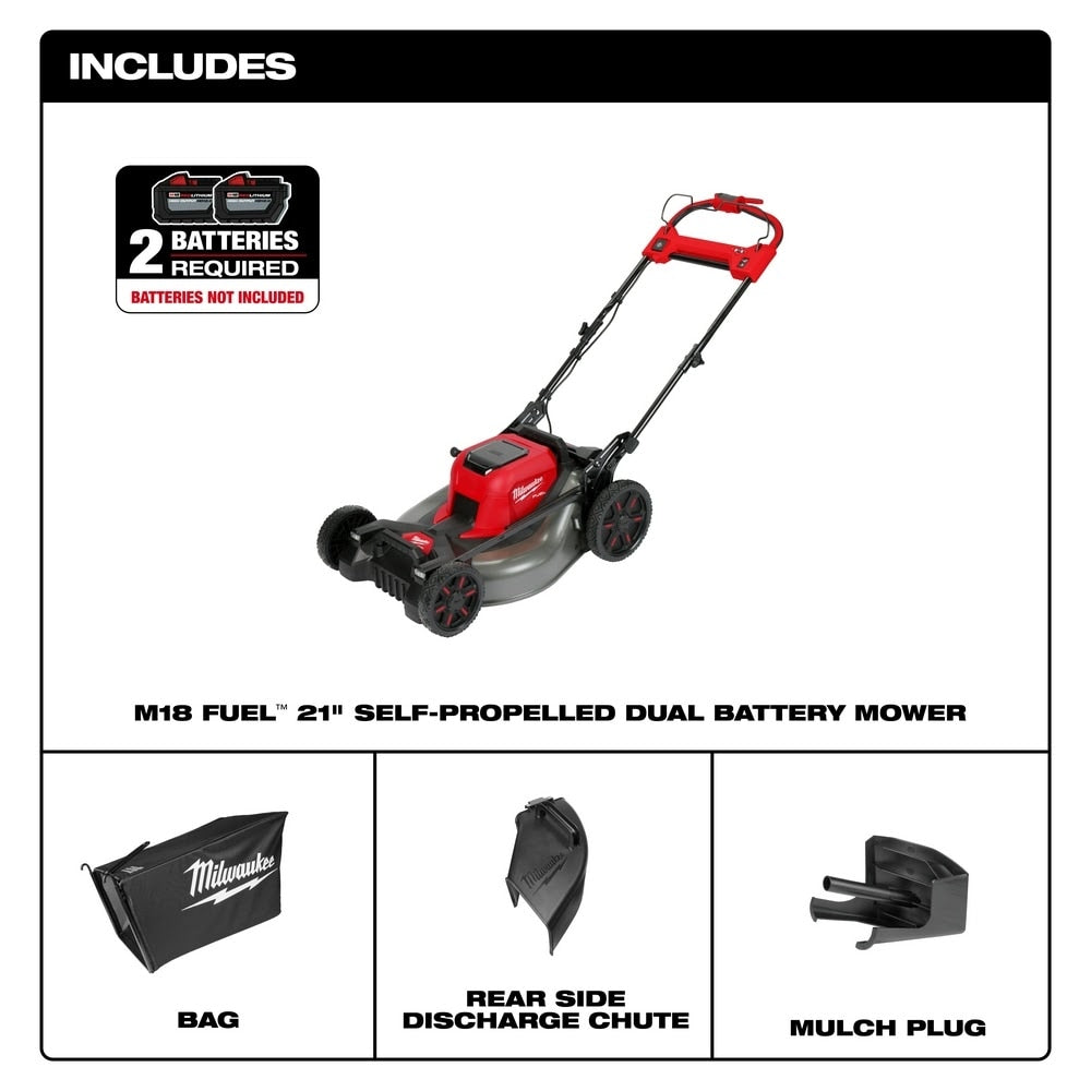 Milwaukee 2823-80 M18 FUEL 21" Self-Propelled Dual Battery Mower (Reconditioned) - 6