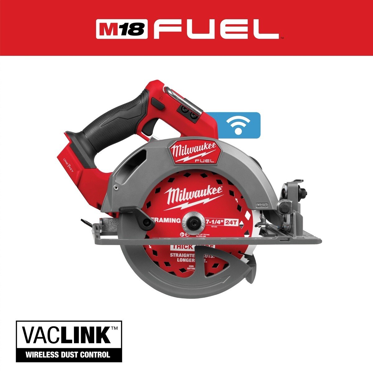 Milwaukee 2835-20 M18 FUEL 7-1/4" Circular Saw with ONE-KEY Tool Only - 2
