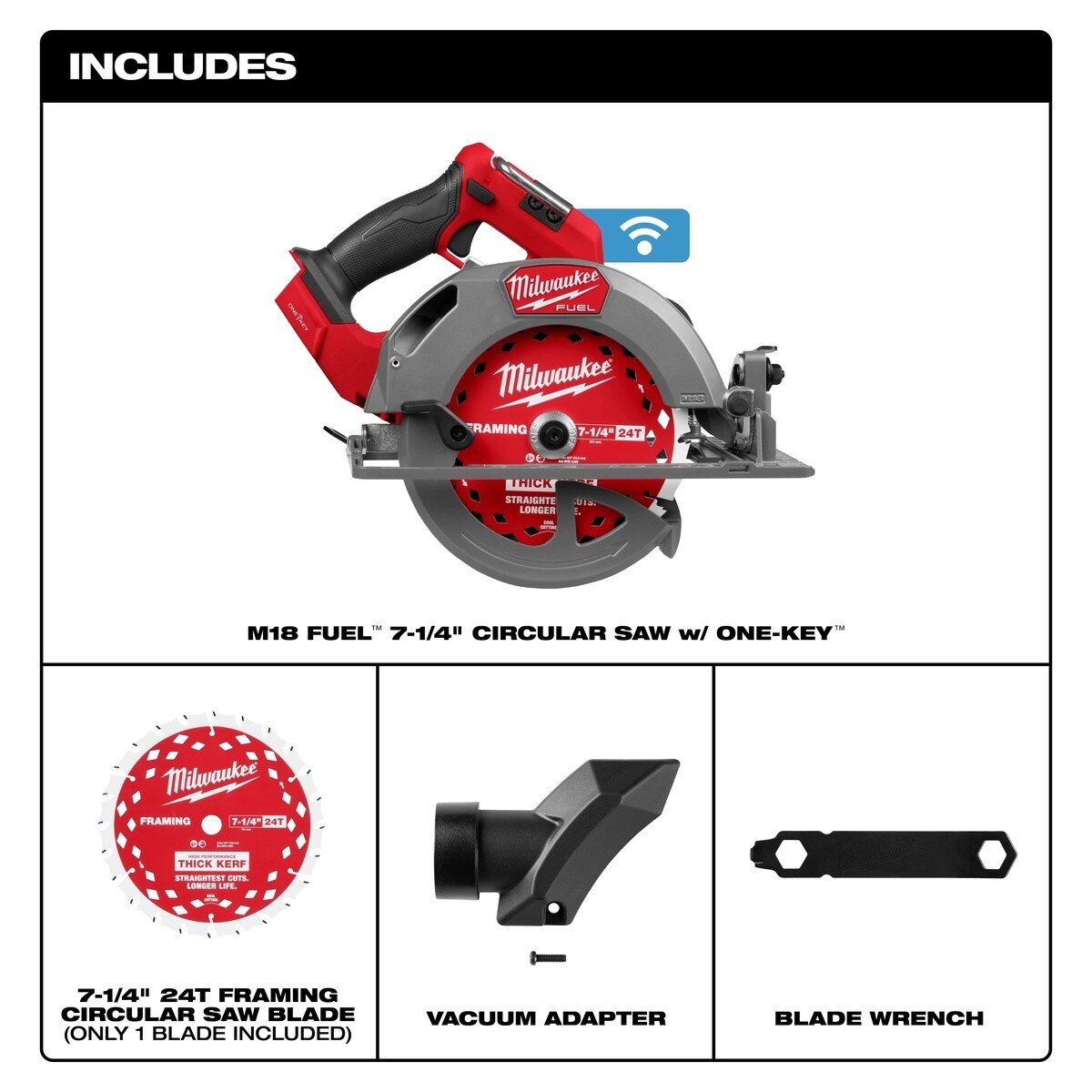 Milwaukee 2835-20 M18 FUEL 7-1/4" Circular Saw with ONE-KEY Tool Only - 3