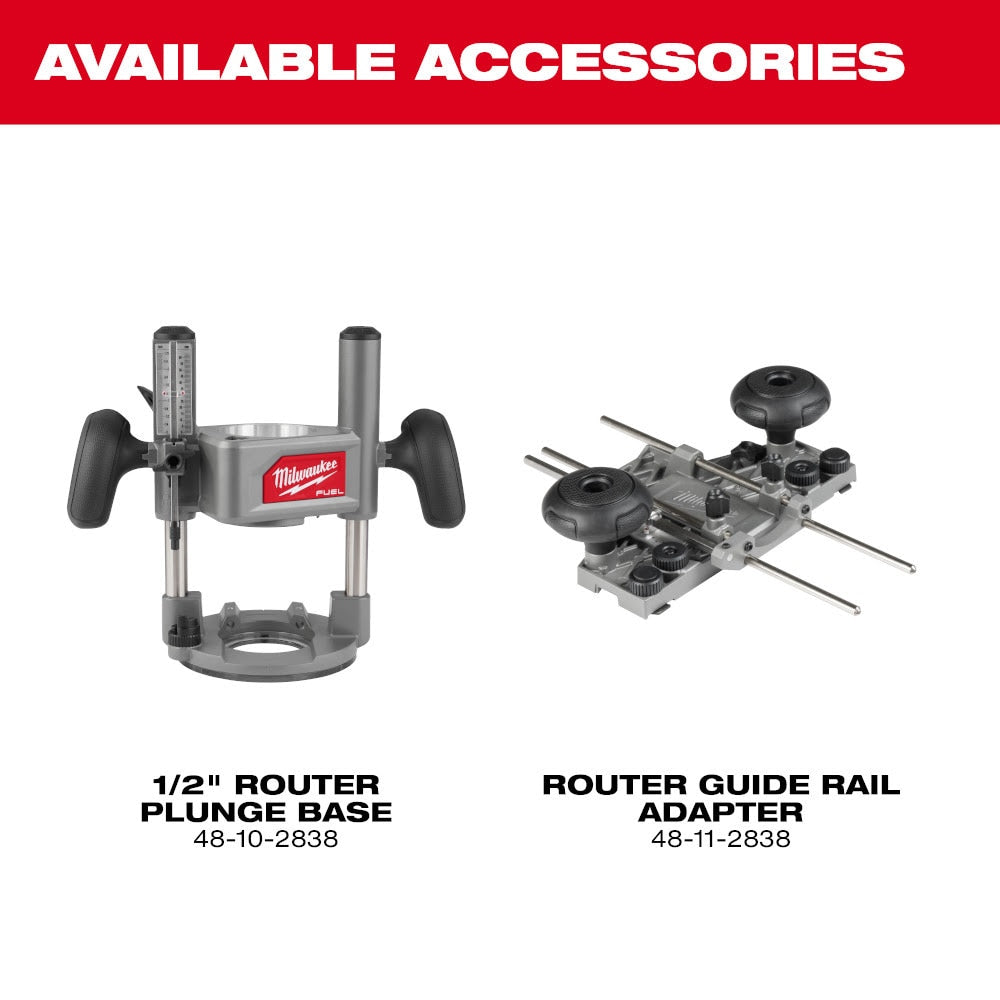 Milwaukee 2838-20 M18 FUEL 1/2" Router - 12