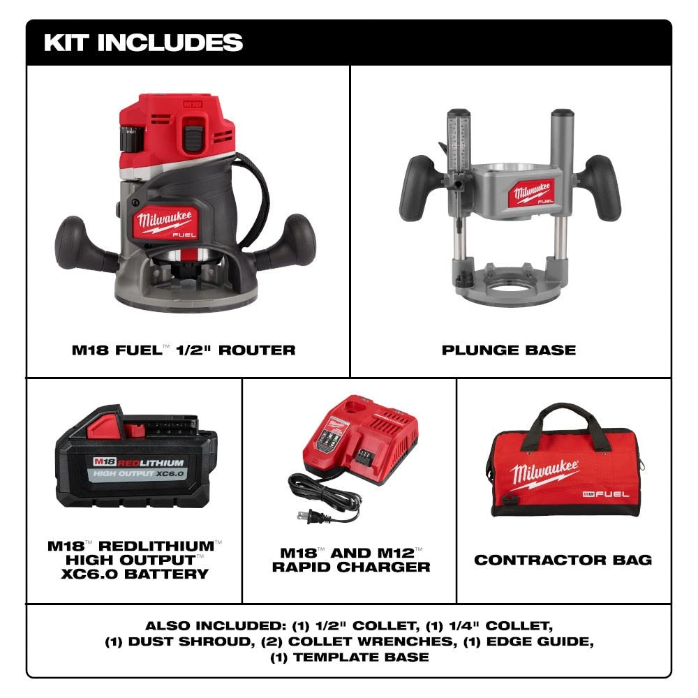 Milwaukee 2838-21 M18 FUEL 1/2" Router Kit - 2