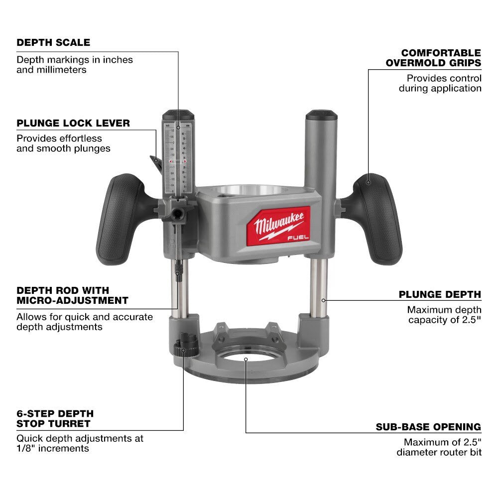 Milwaukee 2838-21 M18 FUEL 1/2" Router Kit - 5