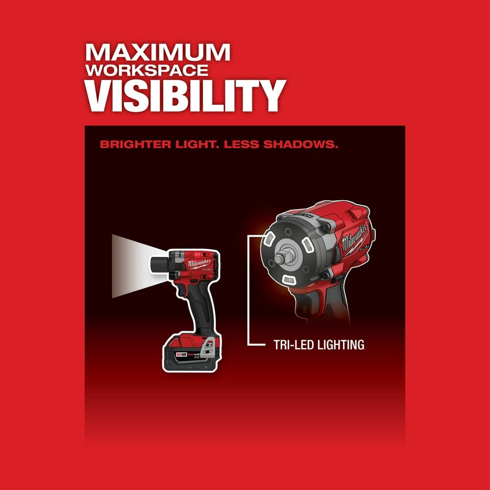 Milwaukee 2854-80 M18 FUEL 3/8" Compact Impact Wrench w/ Friction Ring Bare Tool (Reconditioned) - 7