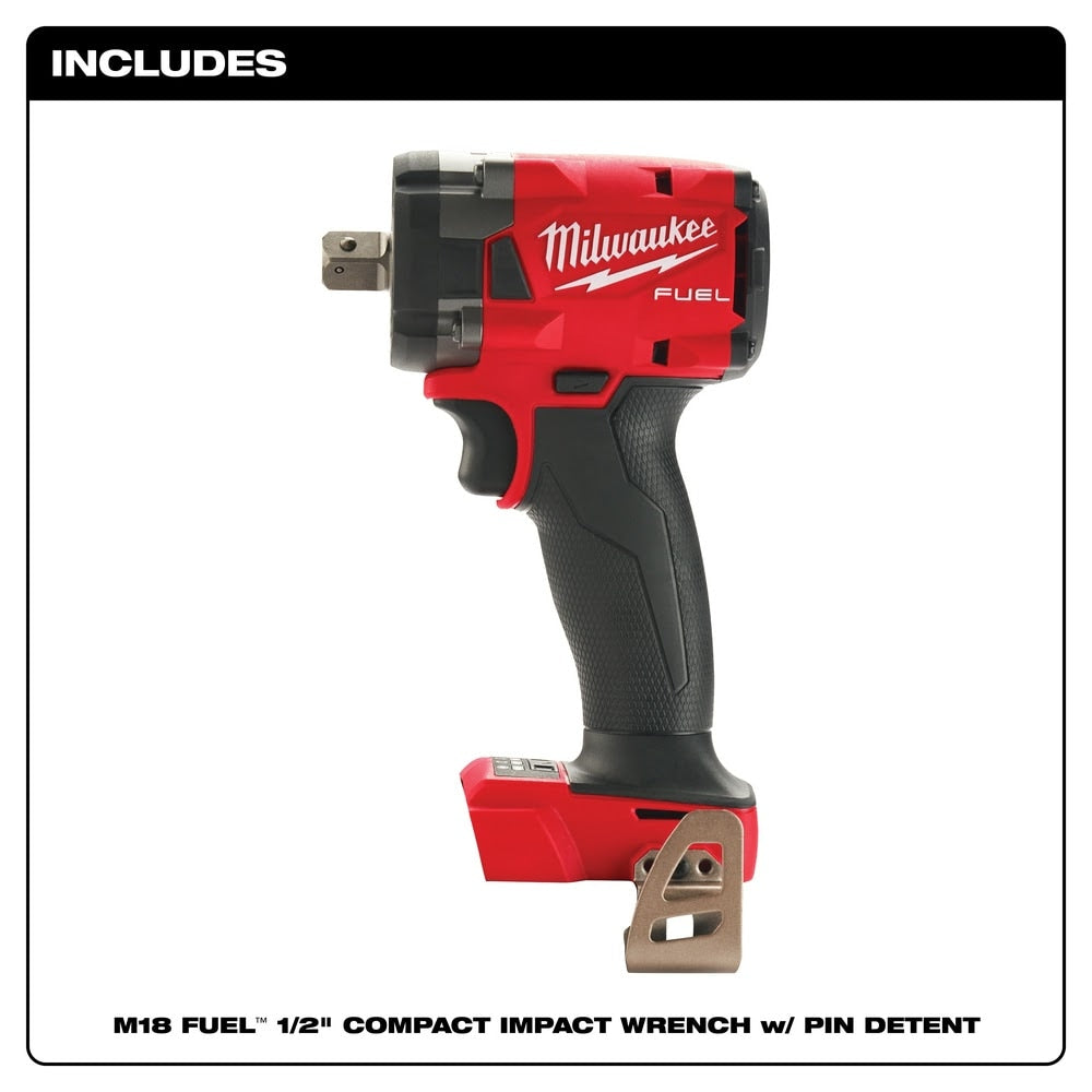 Milwaukee 2855P-20 "M18 FUEL™ 1/2 " Compact Impact Wrench w/ Pin Detent Bare Tool " - 2