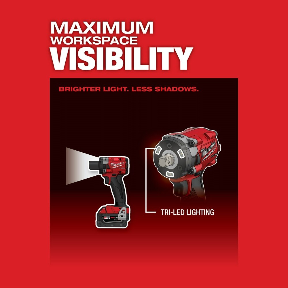 Milwaukee 2855P-20 "M18 FUEL™ 1/2 " Compact Impact Wrench w/ Pin Detent Bare Tool " - 7