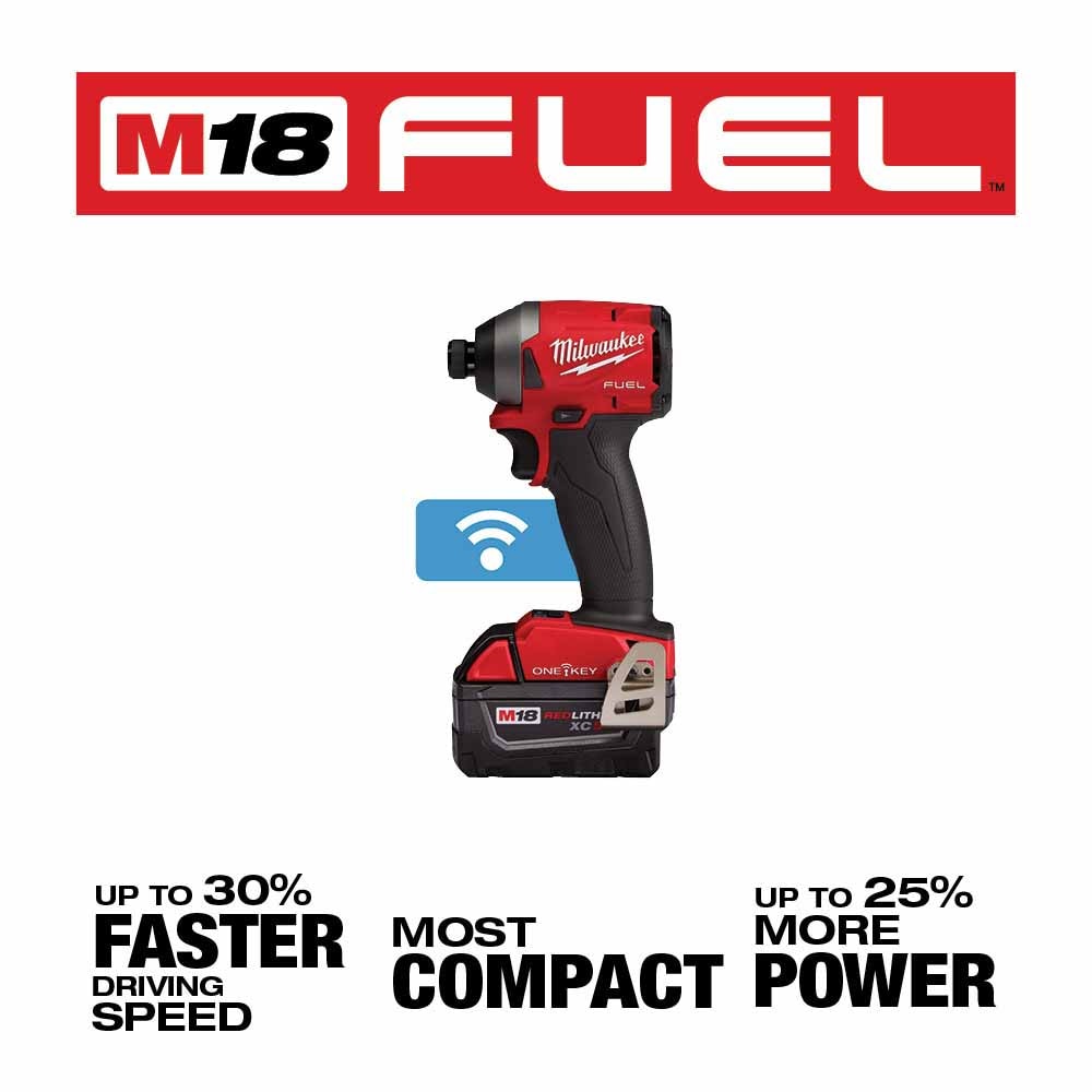 Milwaukee 2857-22 M18 FUEL 1/4" Hex Impact Driver with One Key XC Kit - 3