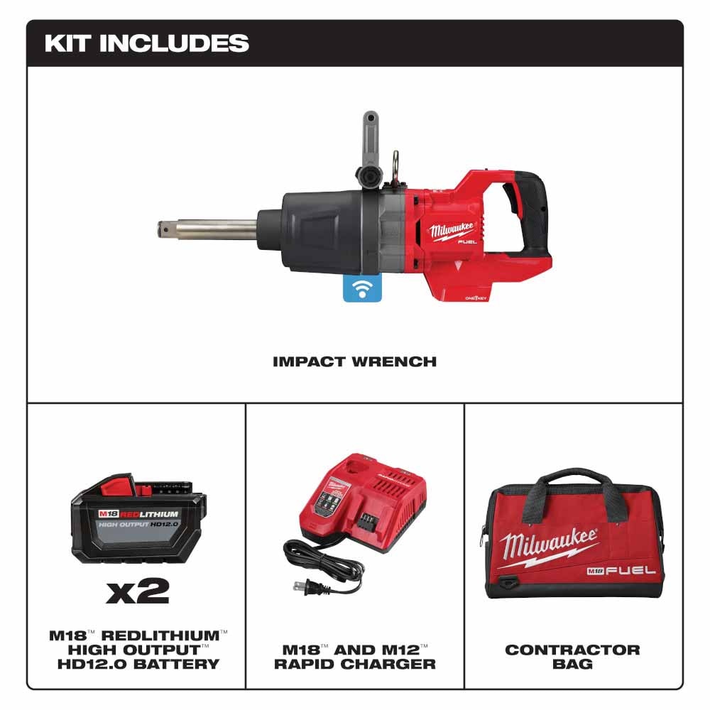 Milwaukee 2869-22HD M18 FUEL™ 1" D-Handle Ext. Anvil High Torque Impact Wrench w/ ONE-KEY™ - 2