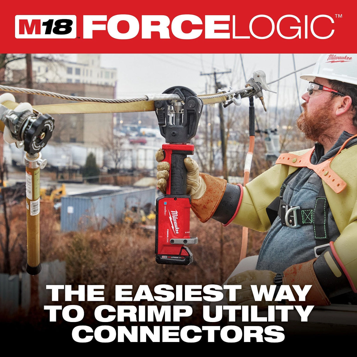 Milwaukee 2876-20 M18 FORCE LOGIC 11T Dieless Latched Linear Utility Crimper Tool Only - 2