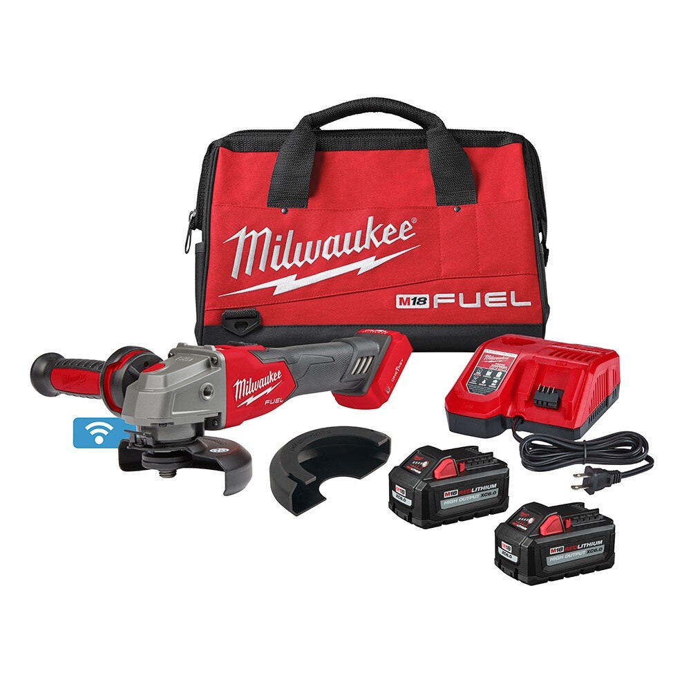 Milwaukee 2883-22 M18 FUEL™ 4-1/2" / 5" Braking Grinder w/ ONE-KEY™ Slide Switch, Lock-On Kit - 17