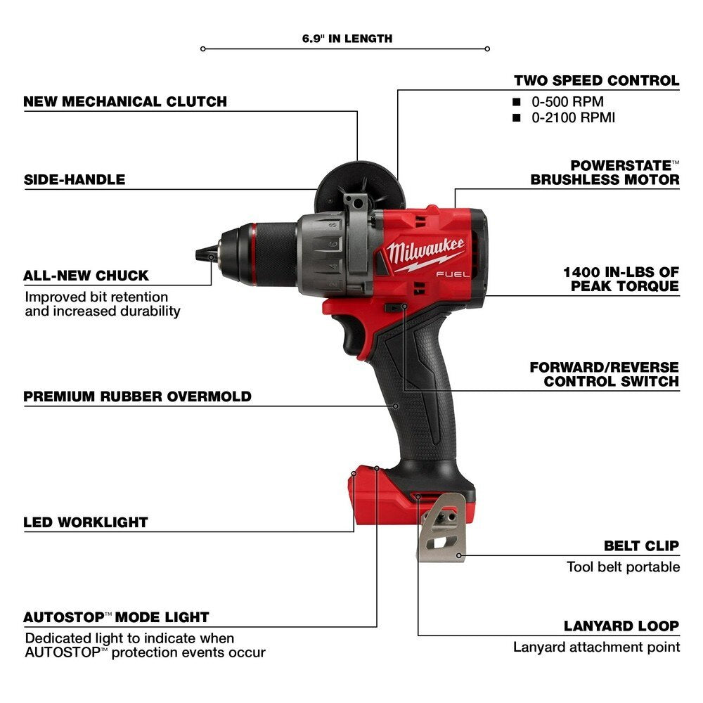 Milwaukee 2904-20 M18 FUEL 1/2" Hammer Drill/Driver - 8