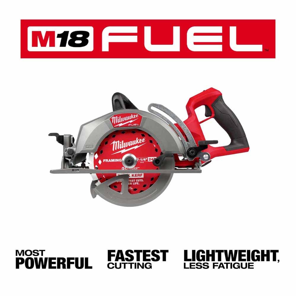 Milwaukee 2930-20 M18 FUEL 7-1/4" Rear Handle Circular Saw – Cordless, 2-5/8" Cut Capacity - 4