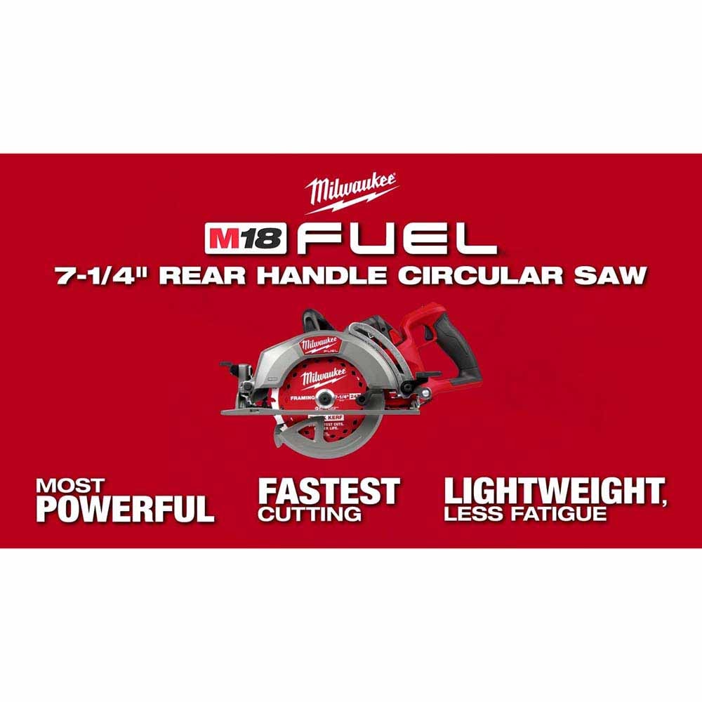 Milwaukee 2930-21HD M18 FUEL 7-1/4" Rear Handle Circular Saw Kit with 12.0Ah Battery/Rapid Charger - 6