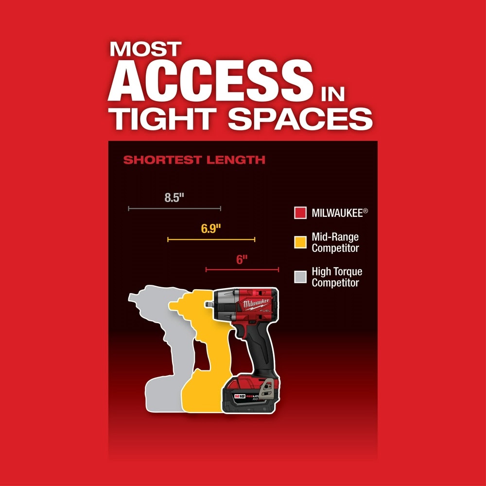 Milwaukee 2960-20 "M18 FUEL™ 3/8 " Mid-Torque Impact Wrench w/ Friction Ring Bare Tool " - 6