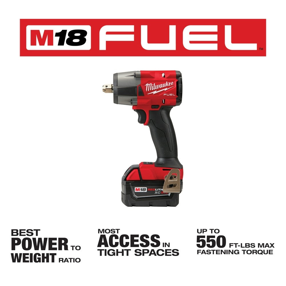 Milwaukee 2962P-22 "M18 FUEL™ 1/2 " Mid-Torque Impact Wrench w/ Pin Detent Kit " - 4