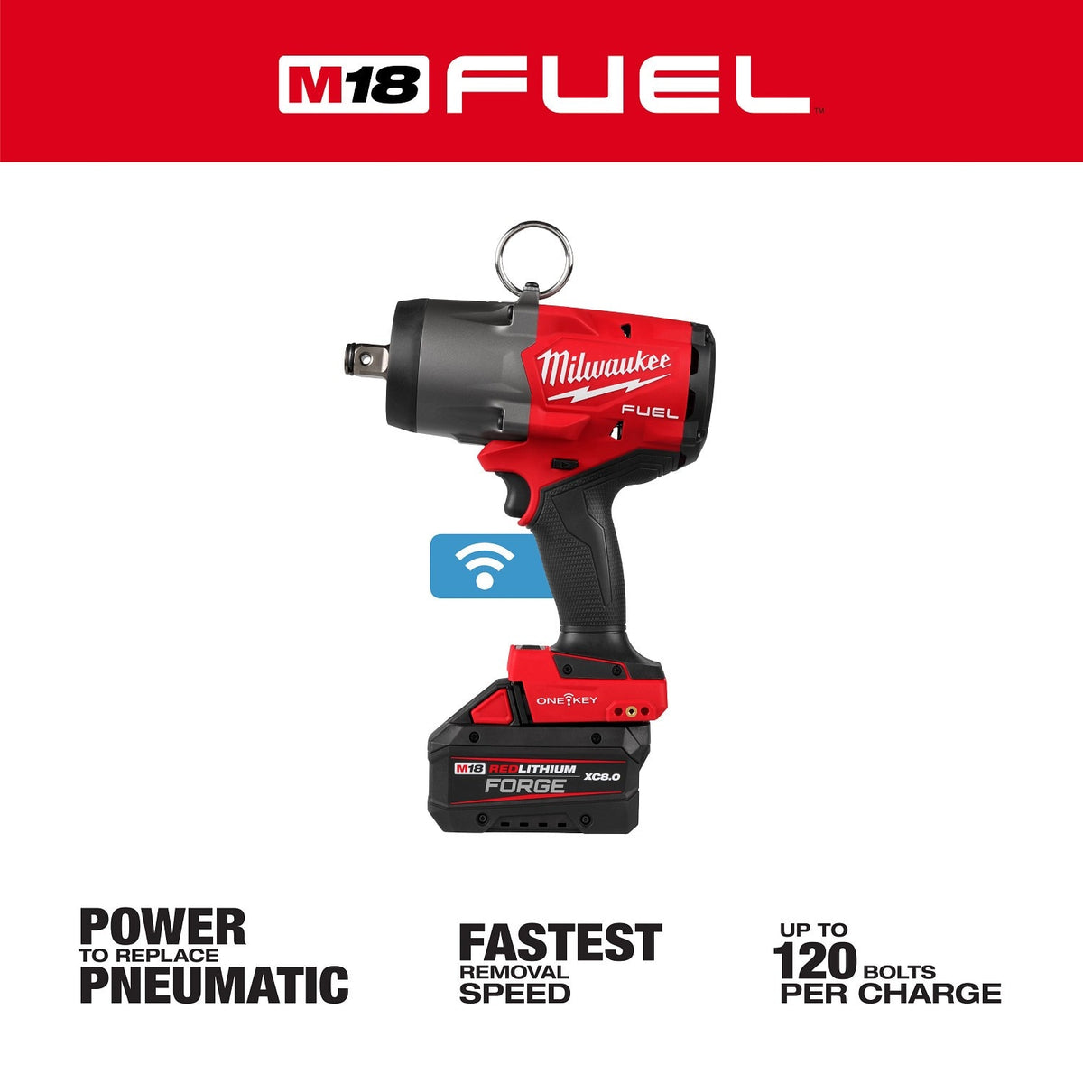 Milwaukee 2964-22 M18 FUEL 3/4" High Torque Impact Wrench Kit with ONE-KEY (2 Batteries) - 2