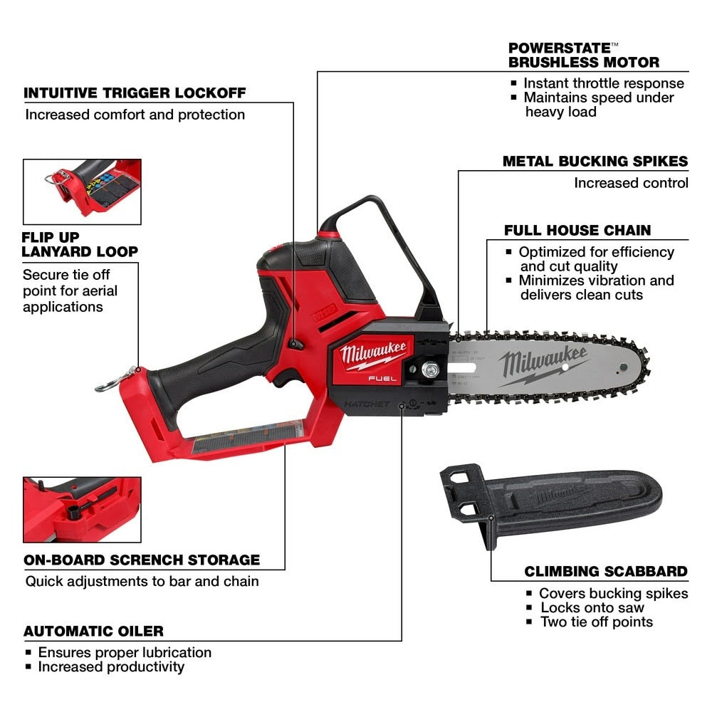 Milwaukee 3004-80 M18 Fuel Hatchet 8" Pruning Saw (Reconditioned) - 7