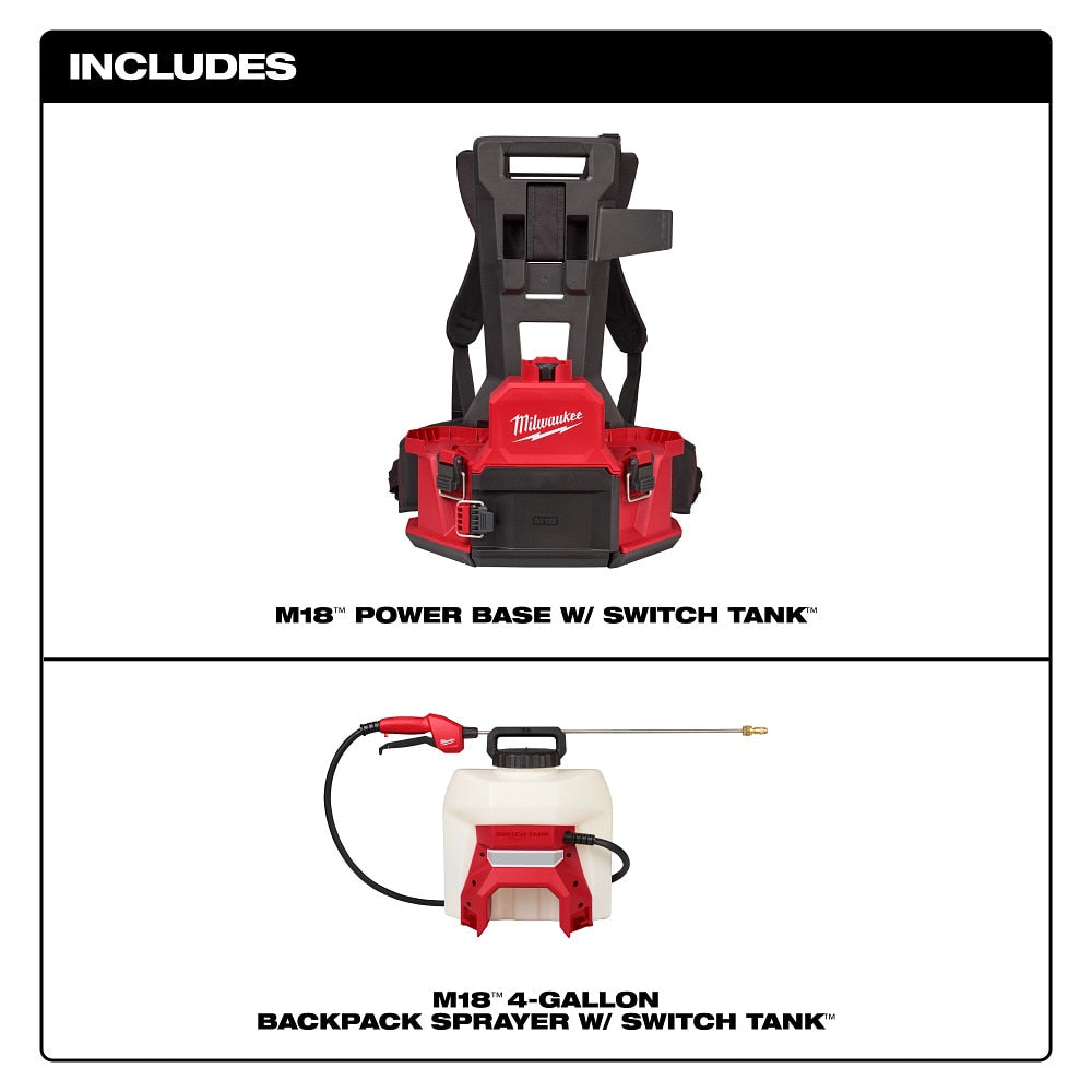 Milwaukee 3019-20PS M18 4-Gallon Backpack Sprayer w/ SWITCH TANK (Tool Only) - 4