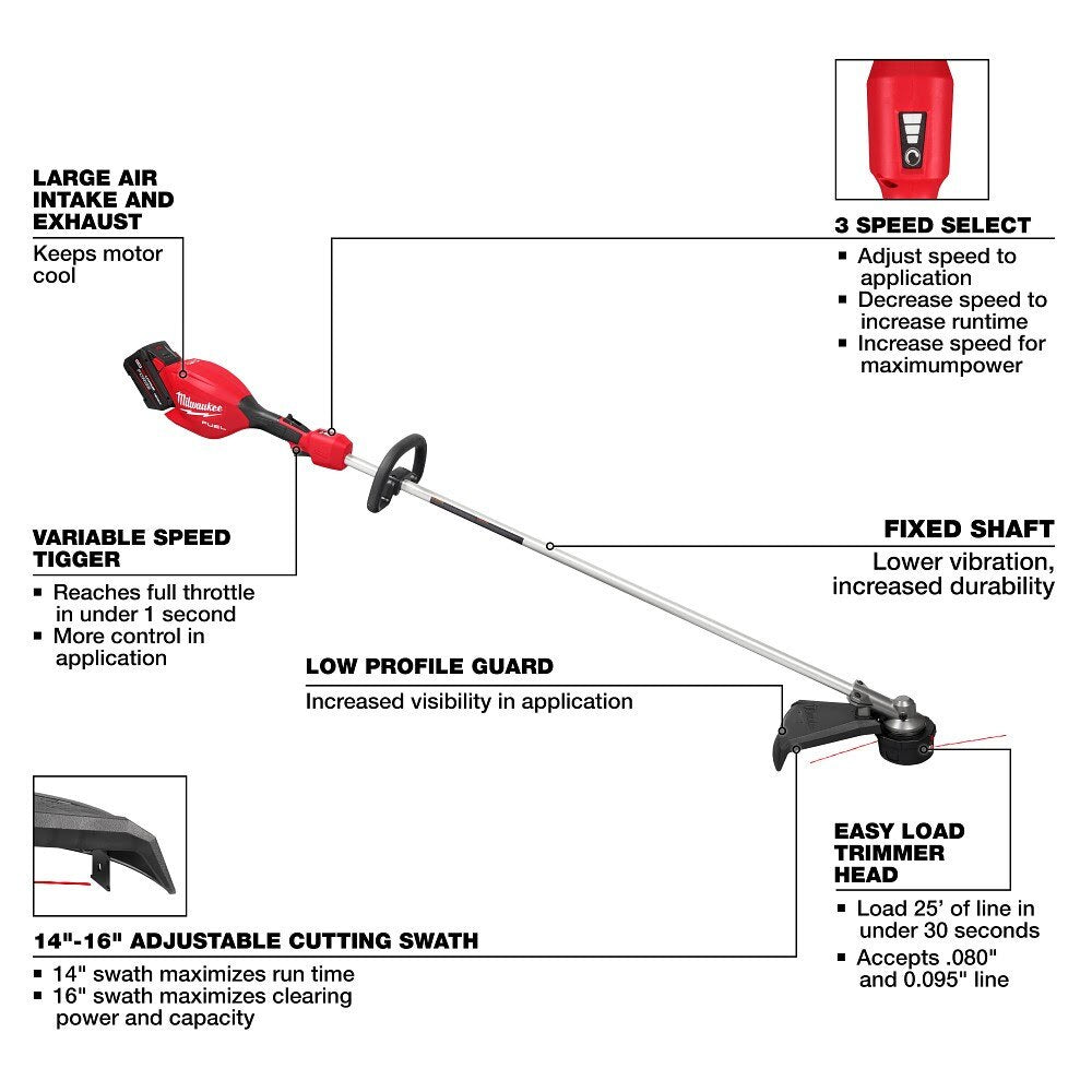 Milwaukee 3046-21HD M18 FUEL 16" String Trimmer Kit - 4