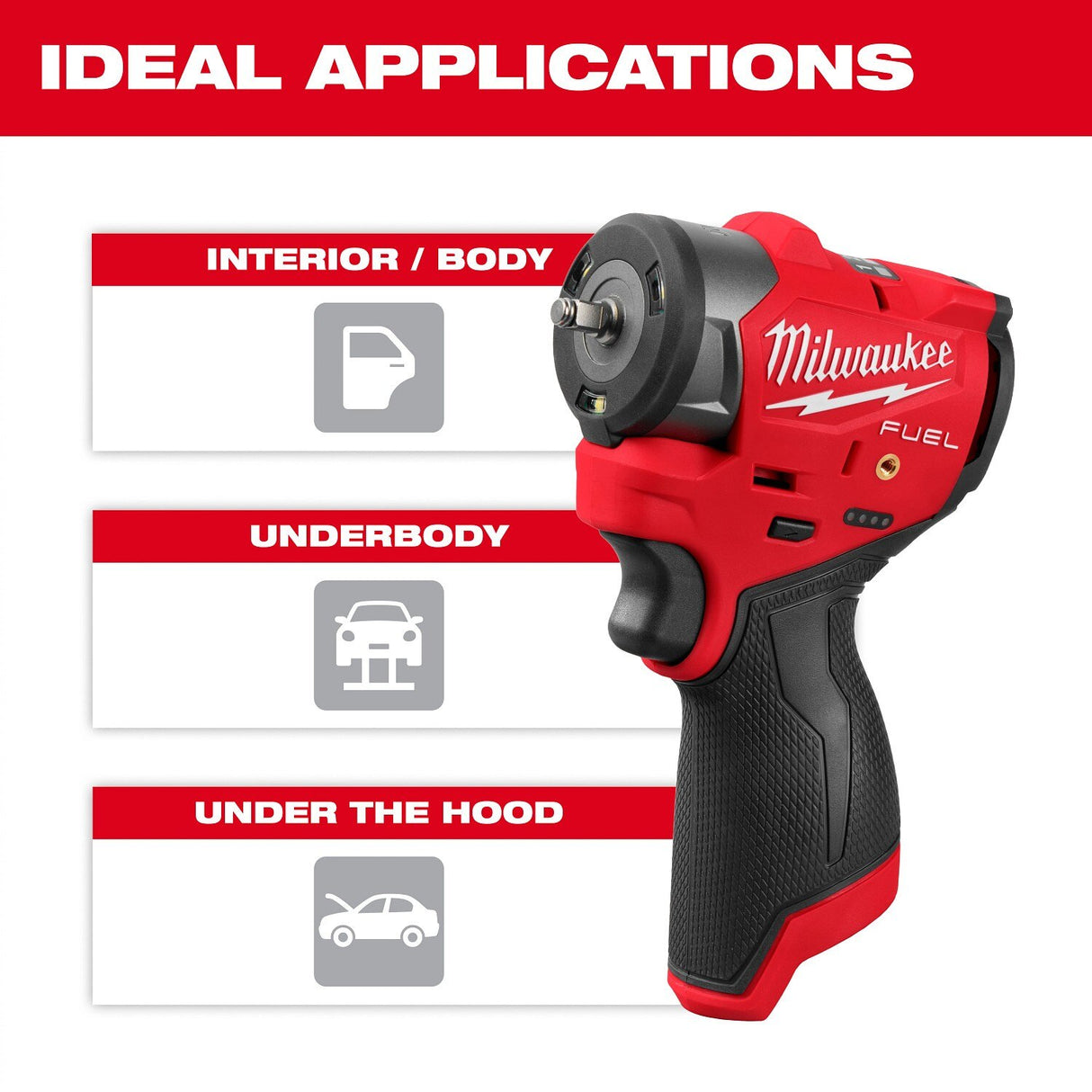 Milwaukee 3048-20 M12 FUEL 1/4" Subcompact Impact Wrench with Friction Ring - 8