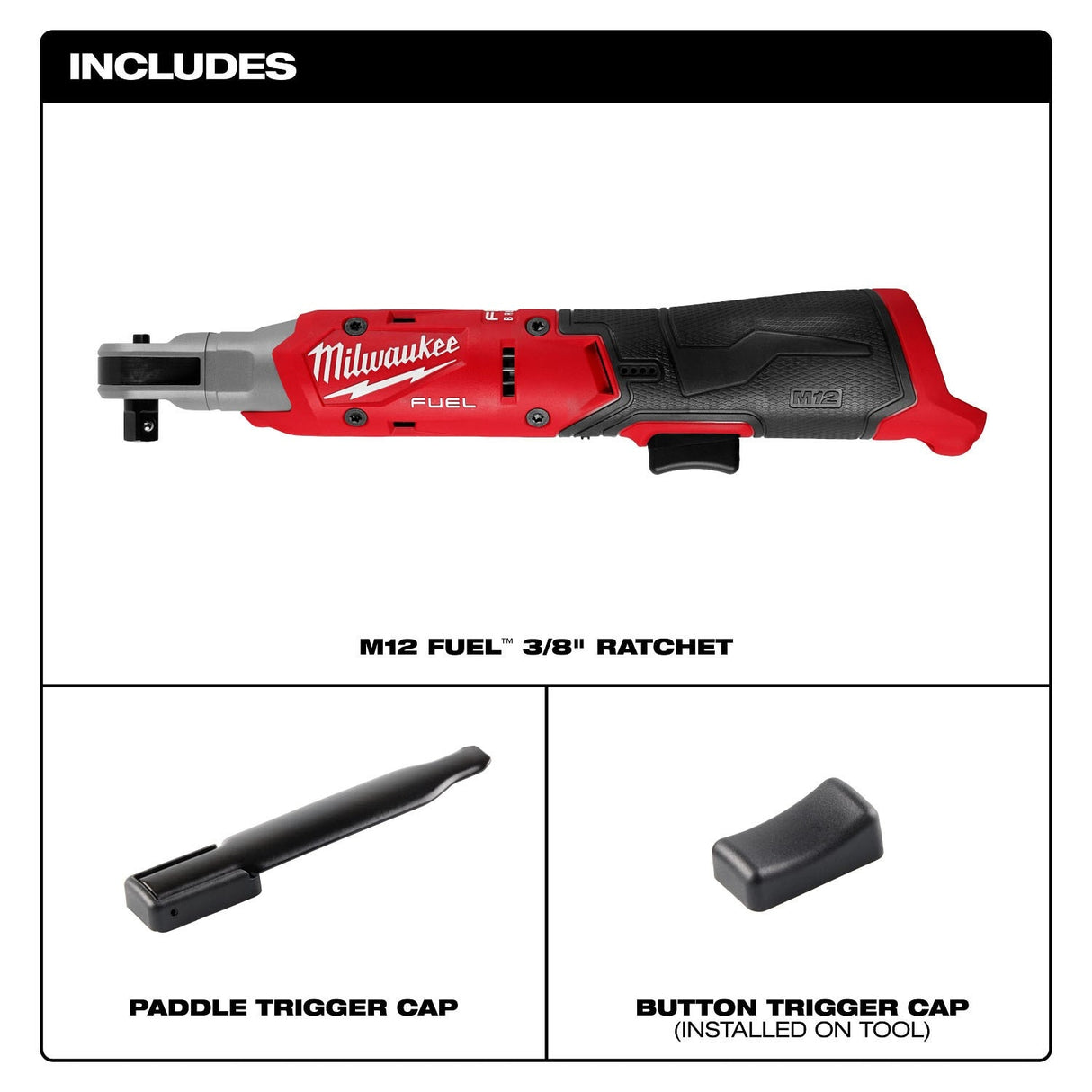 Milwaukee 3053-20 M12 FUEL 3/8 Inch Cordless Ratchet Bare Tool (No Battery or Charger) - 4