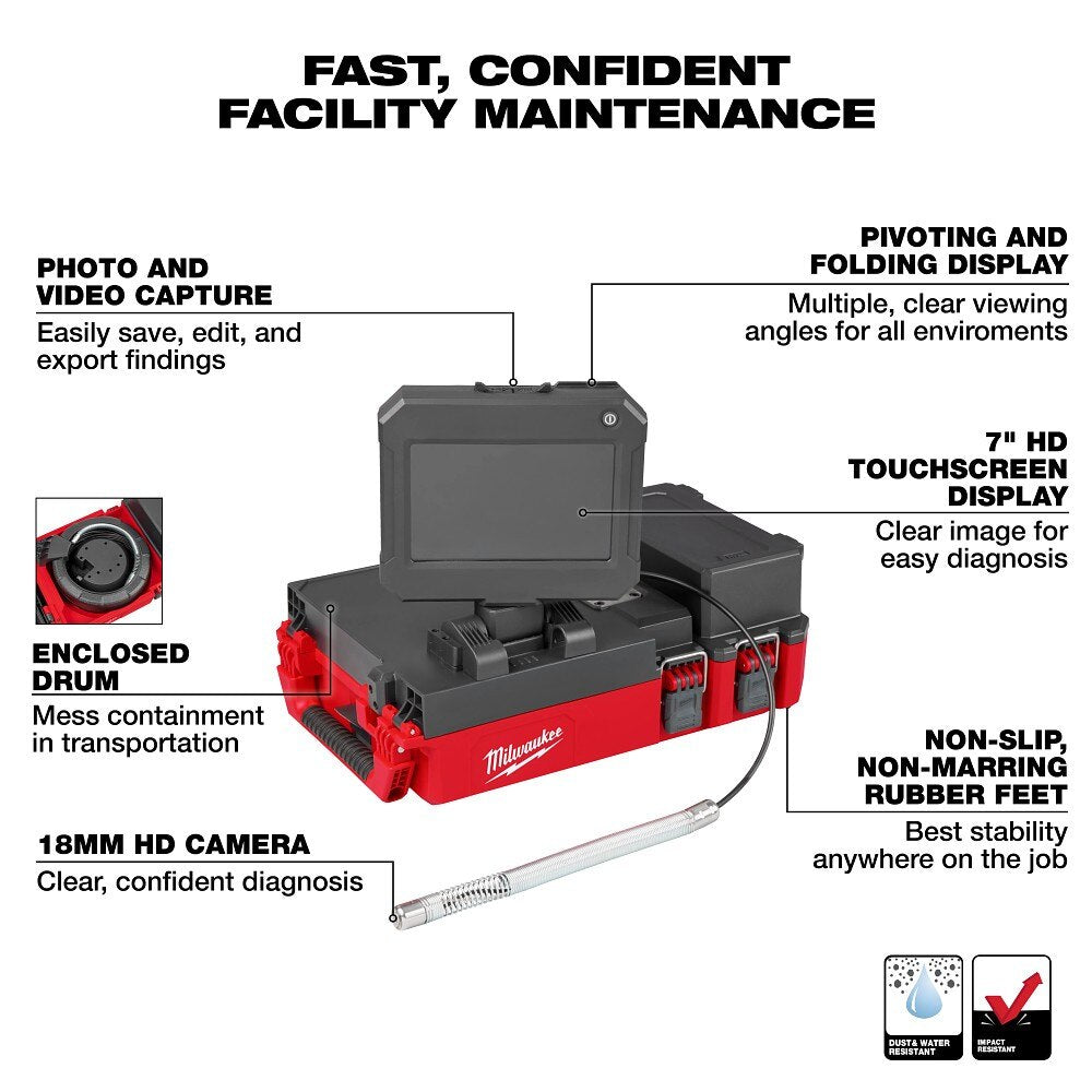 Milwaukee 3154-20 M12 75' Drain Camera w/ PACKOUT Compatibility - 2