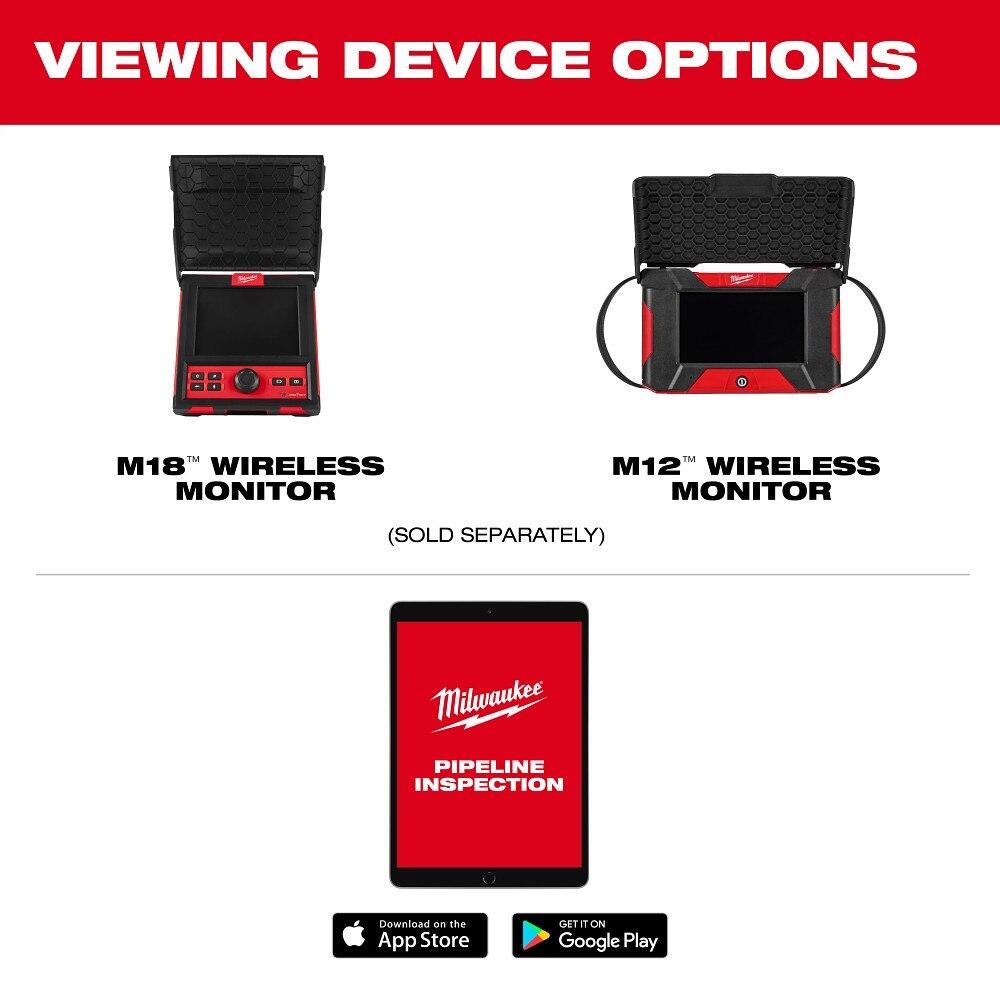 Milwaukee 3318-22B M12 85’ High Flex Compact Inspection Camera Kit - 9