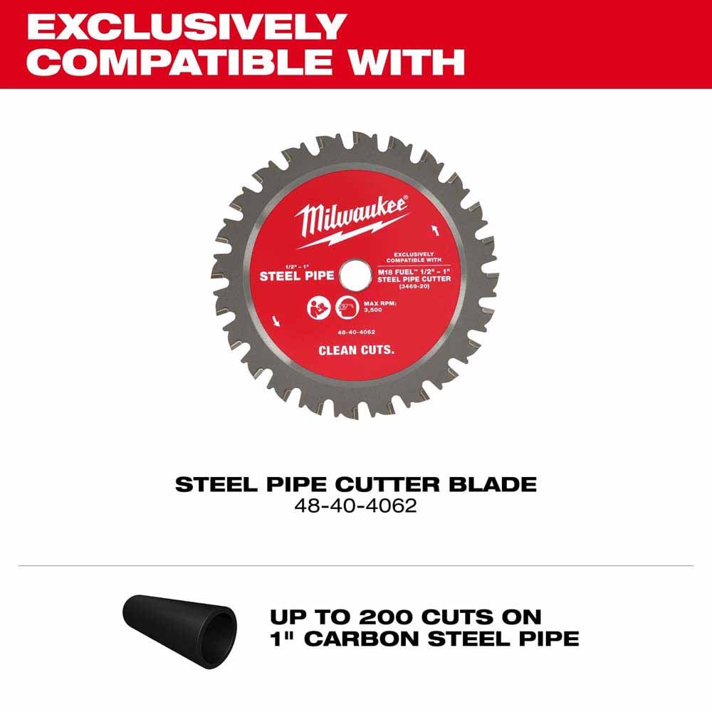 Milwaukee 3469-20 M18 FUEL ½”-1” Steel Pipe Cutter - 5