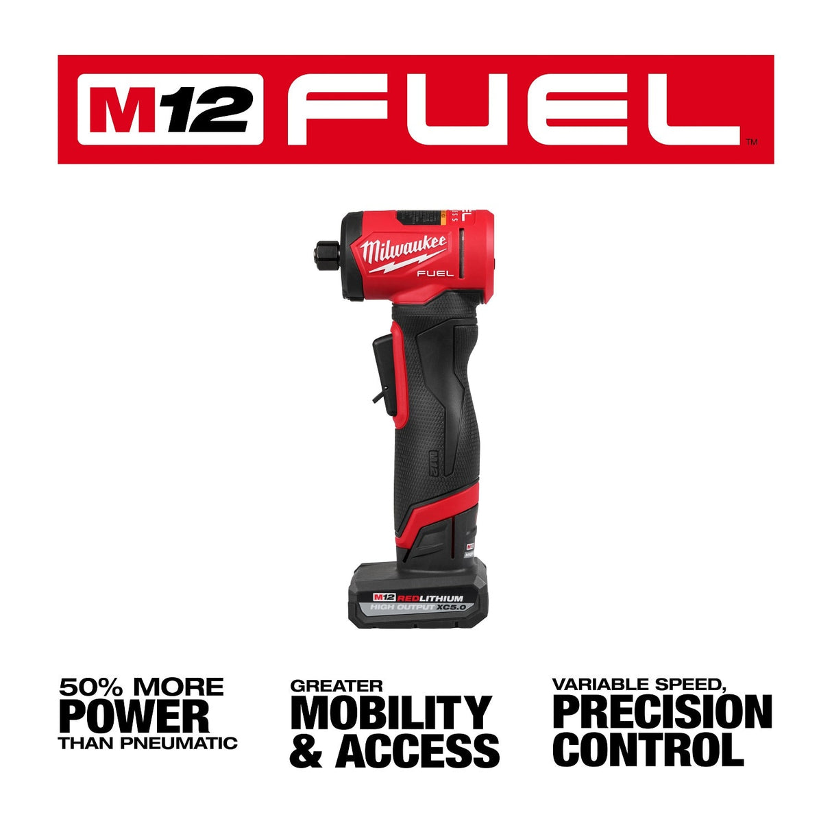 Milwaukee 3485-22 M12 FUEL 1/4" Right Angle Die Grinder Kit - 4