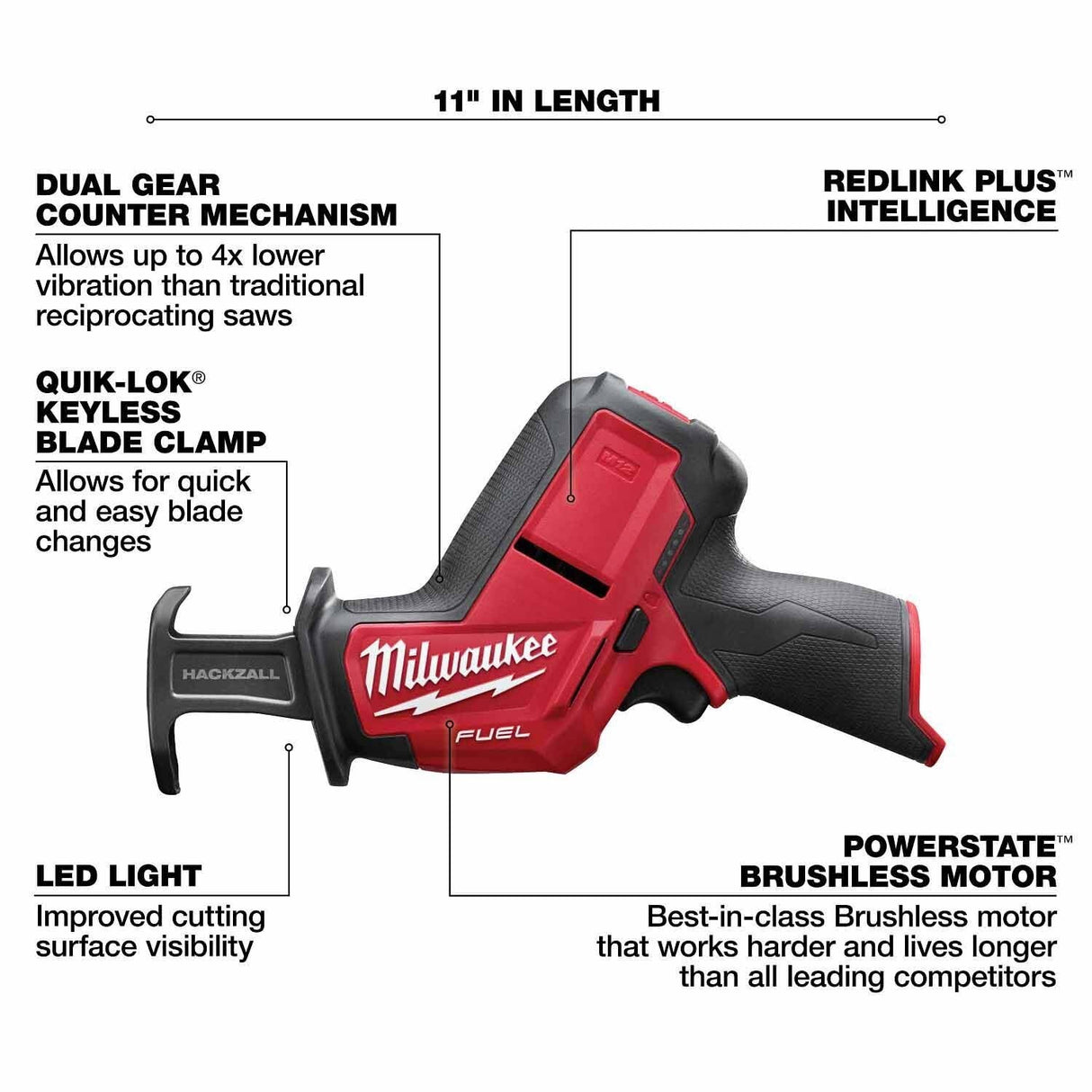 Milwaukee 3495-23 M12 FUEL 3-Tool Combo Kit with 1/2 Inch Hammer Drill, HACKZALL Recip Saw, ROVER Flood Light, Charger and CP2.0 Batteries (2 Pack) - 8