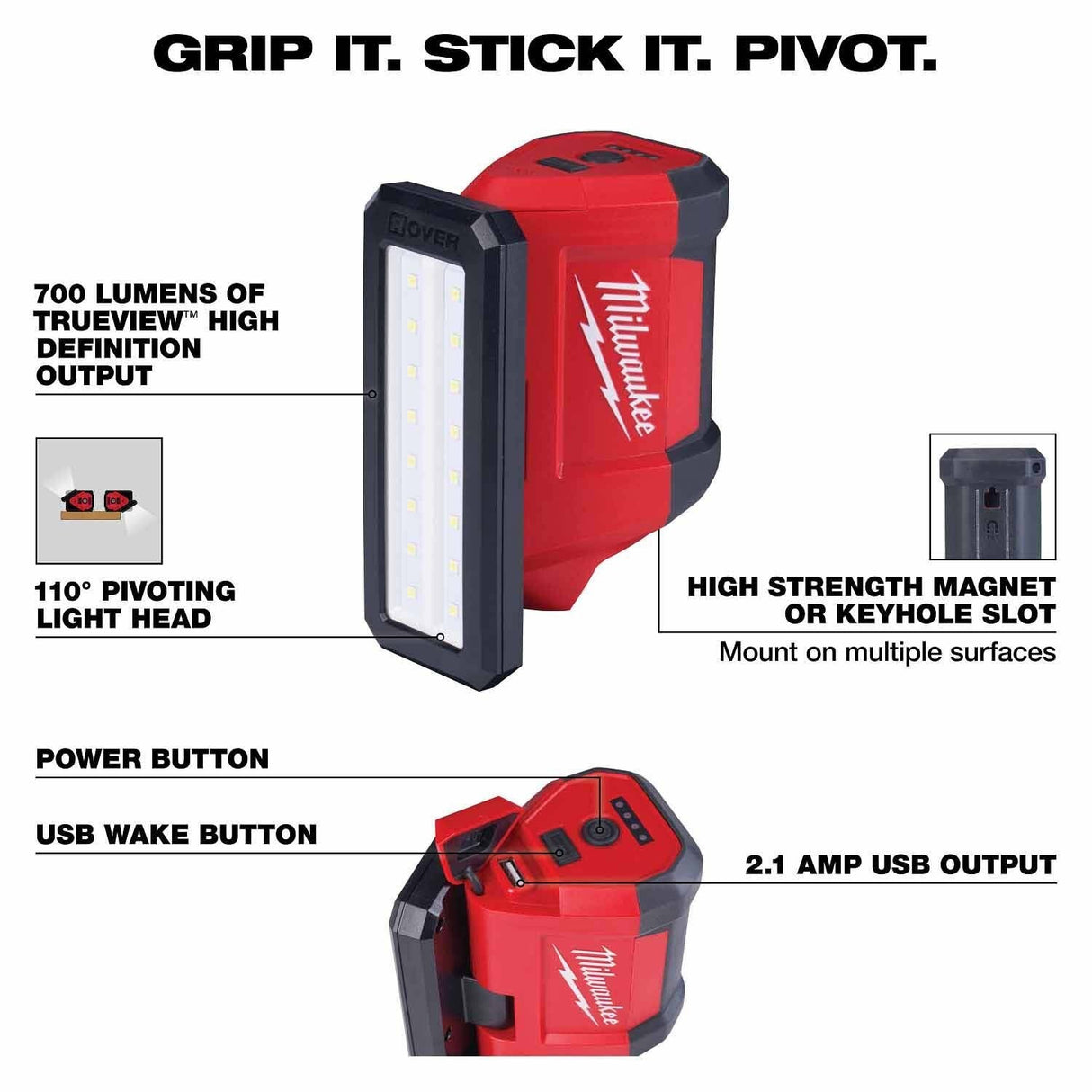 Milwaukee 3495-23 M12 FUEL 3-Tool Combo Kit with 1/2 Inch Hammer Drill, HACKZALL Recip Saw, ROVER Flood Light, Charger and CP2.0 Batteries (2 Pack) - 9