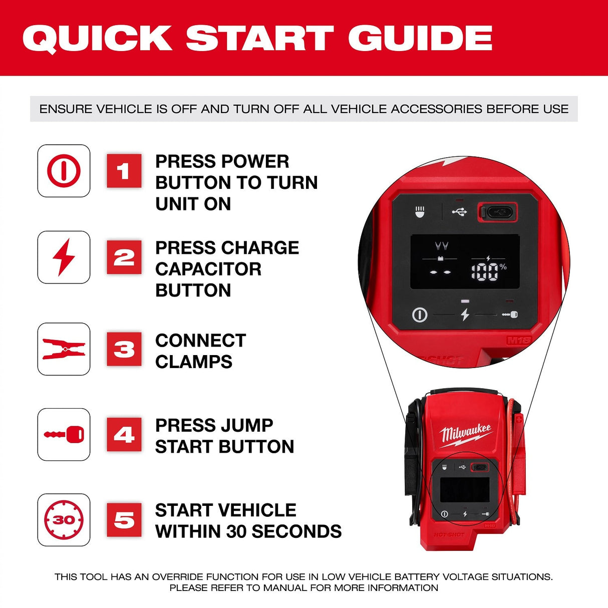 Milwaukee 3841-20 M18 HOTSHOT Jump Starter - 10