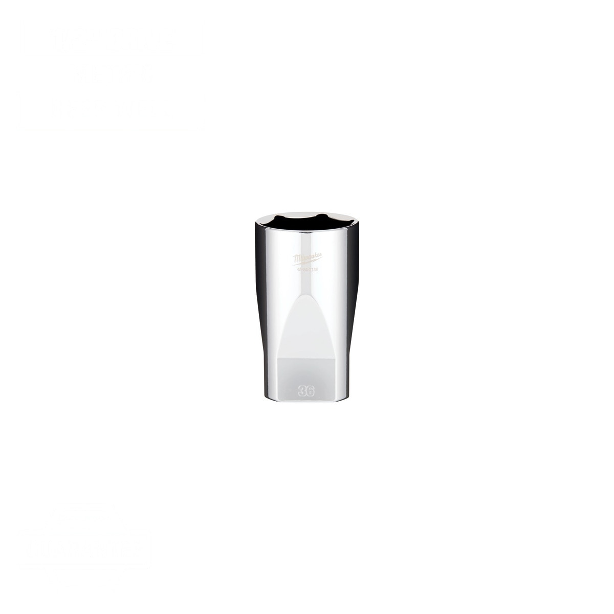 Milwaukee 45-34-2136 1/2" Drive 36mm Metric Deep 6-Point Socket with Four Flat Sides
